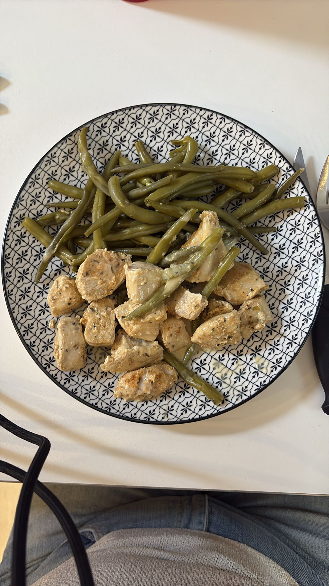 Poulet et haricots verts