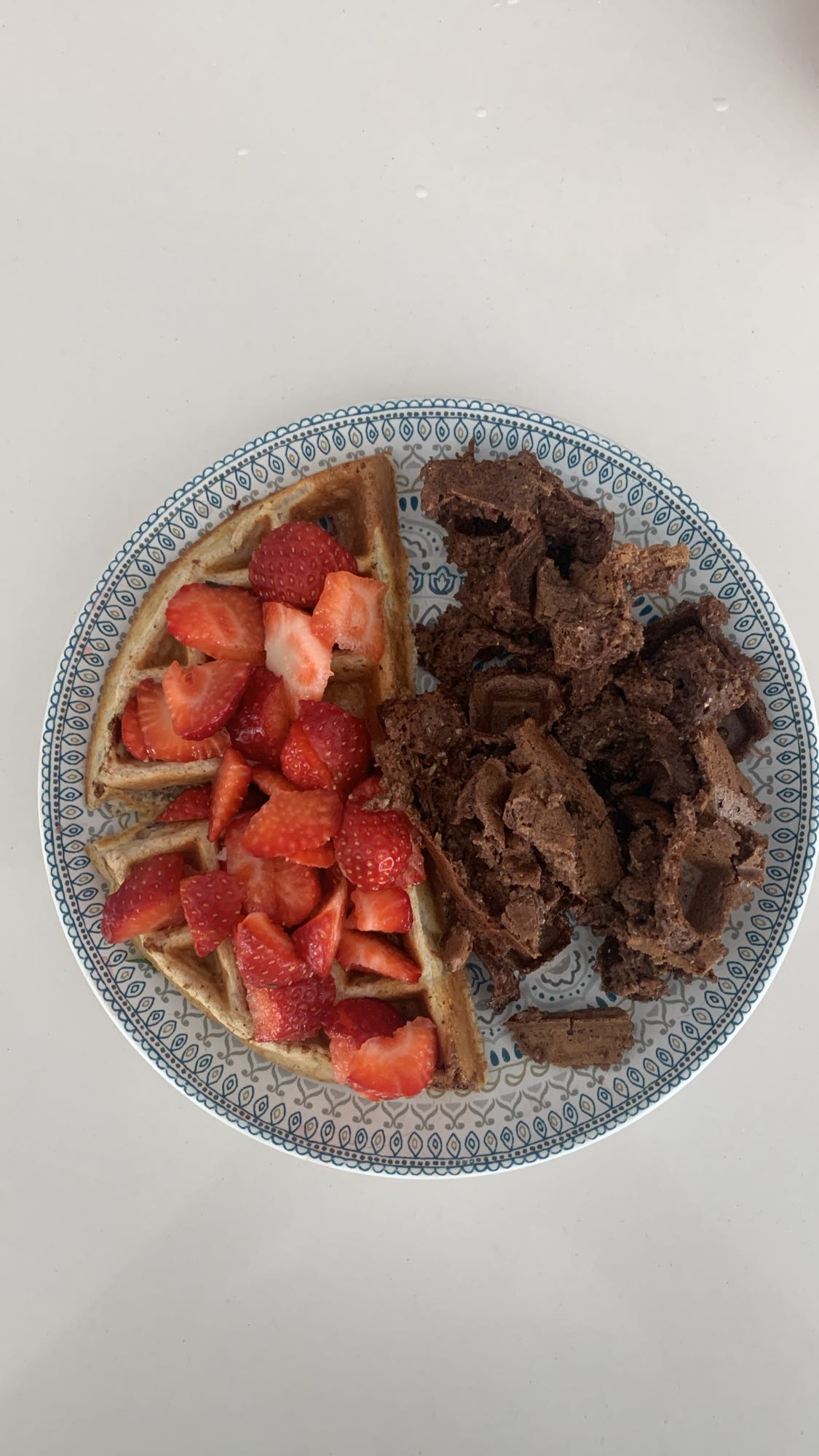Gaufre fraise et gaufre chocolat