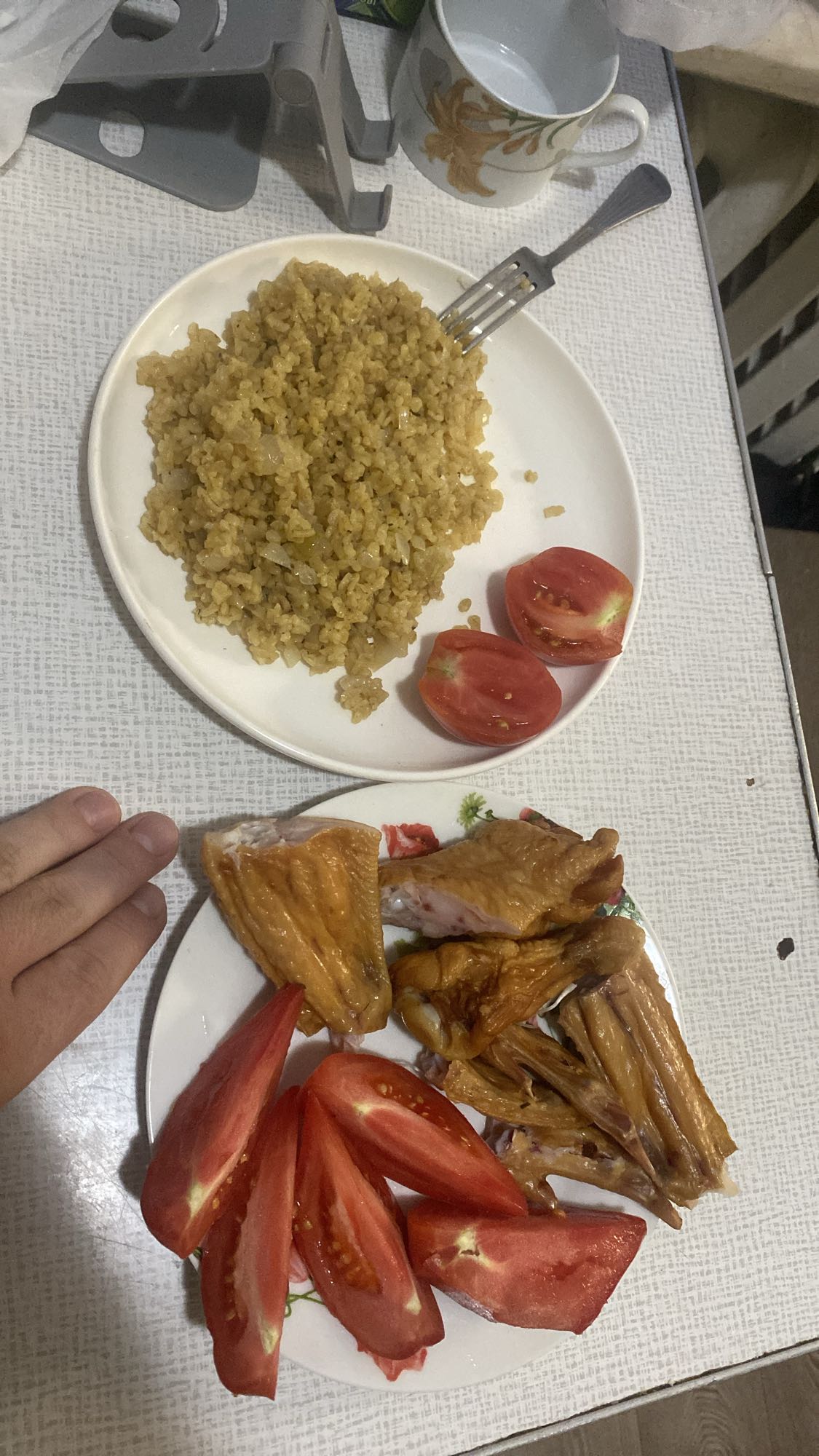 Курица с булгуром и томатом