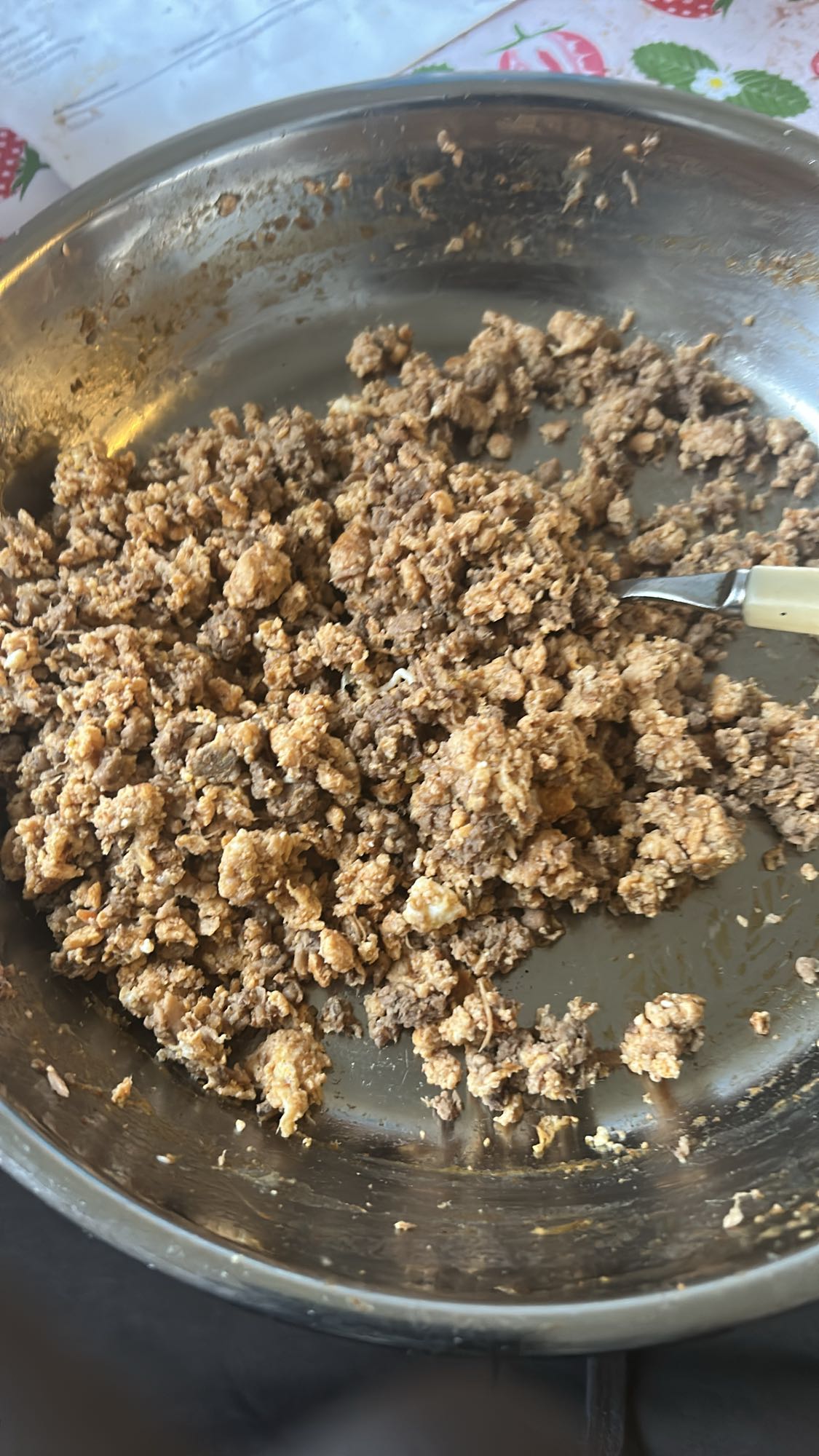 Stekt köttfärs med ägg