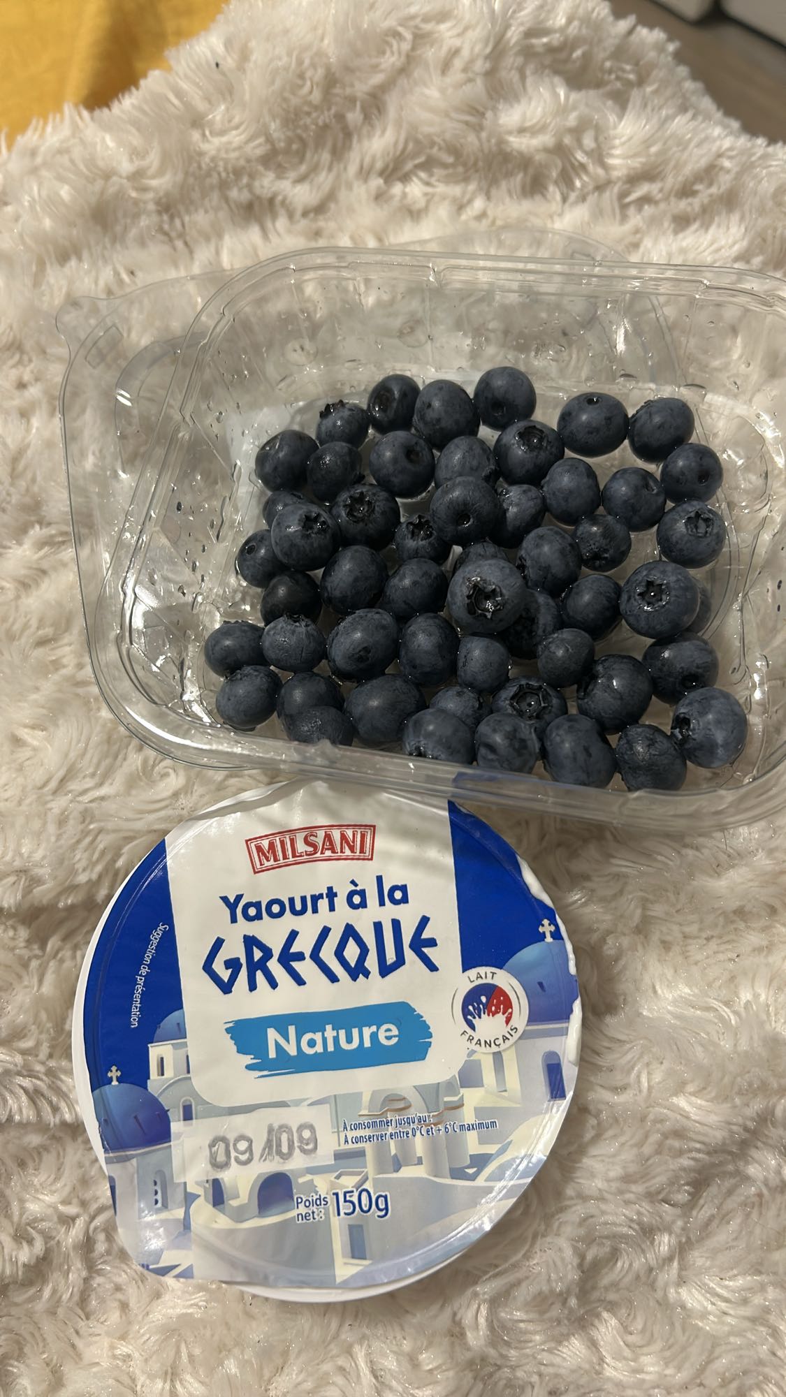 Yaourt grec et myrtilles