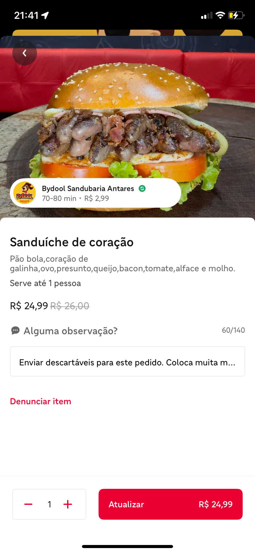 Sanduíche de coração