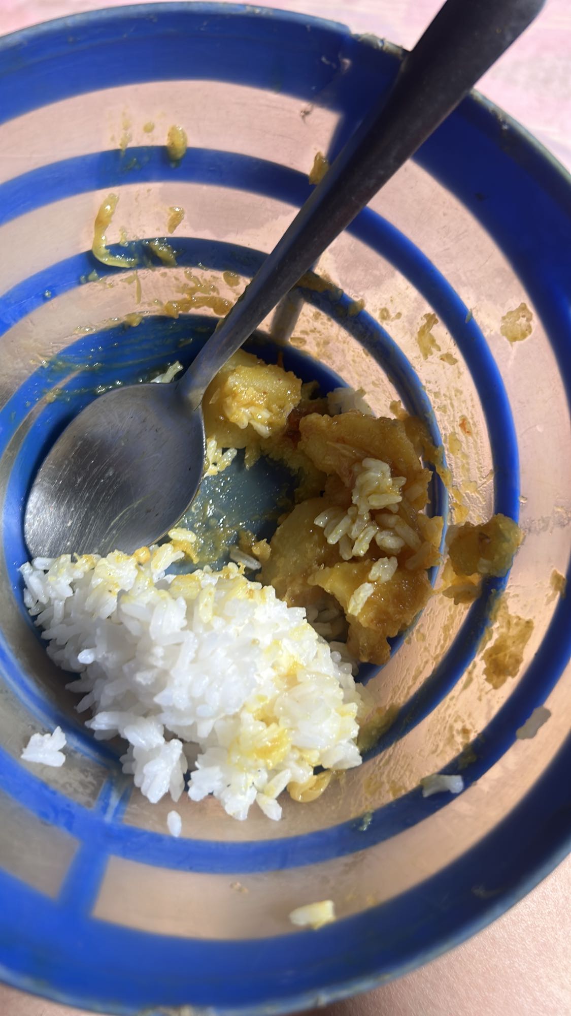 Rice with fried batter