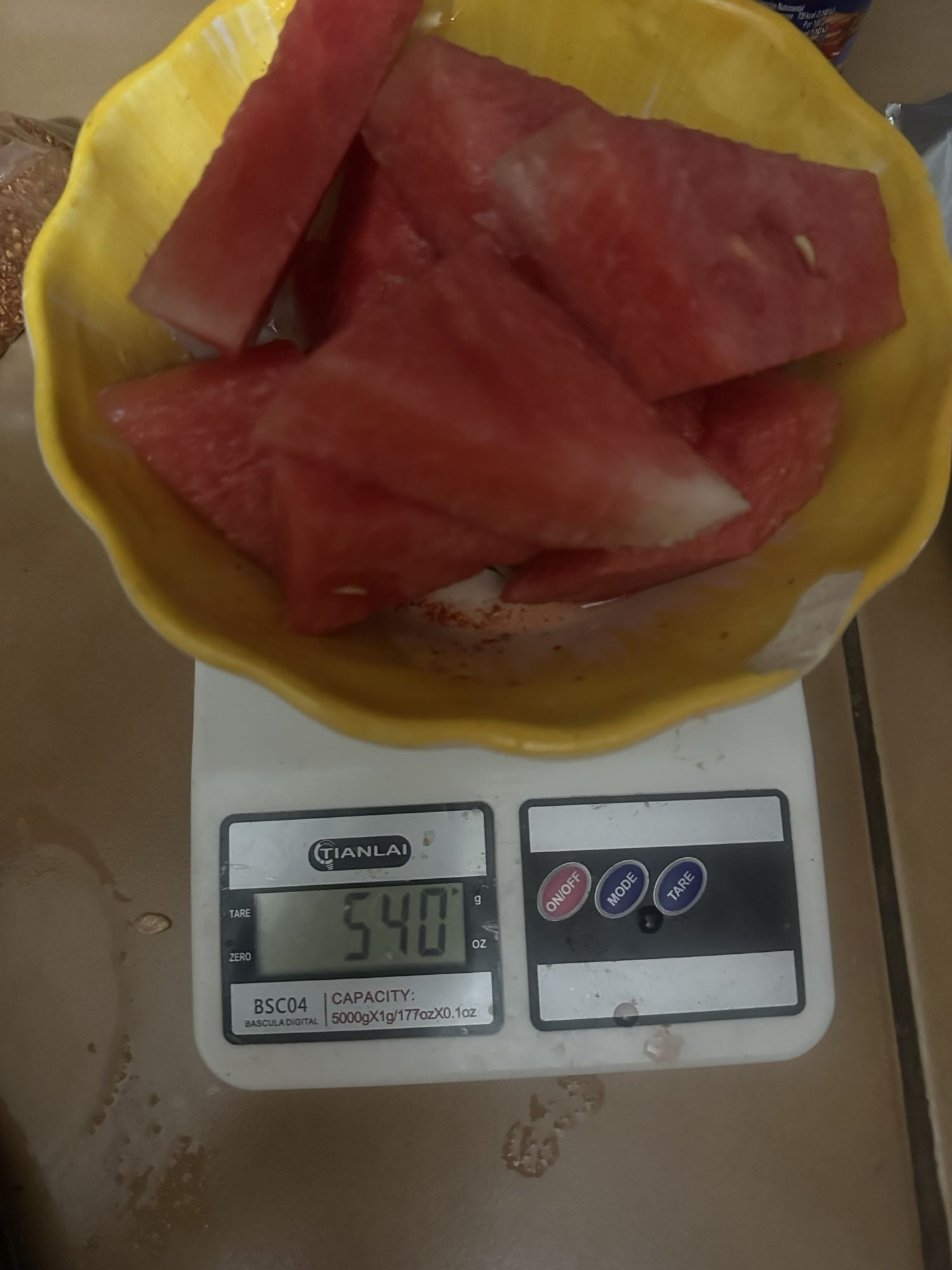 Sandía fresca en trozos