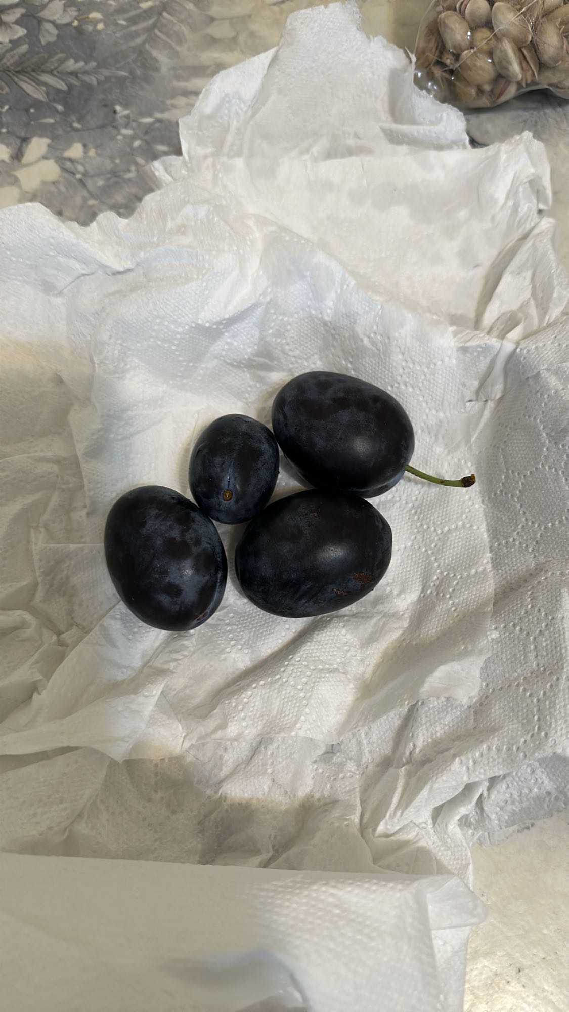 Fresh black plums