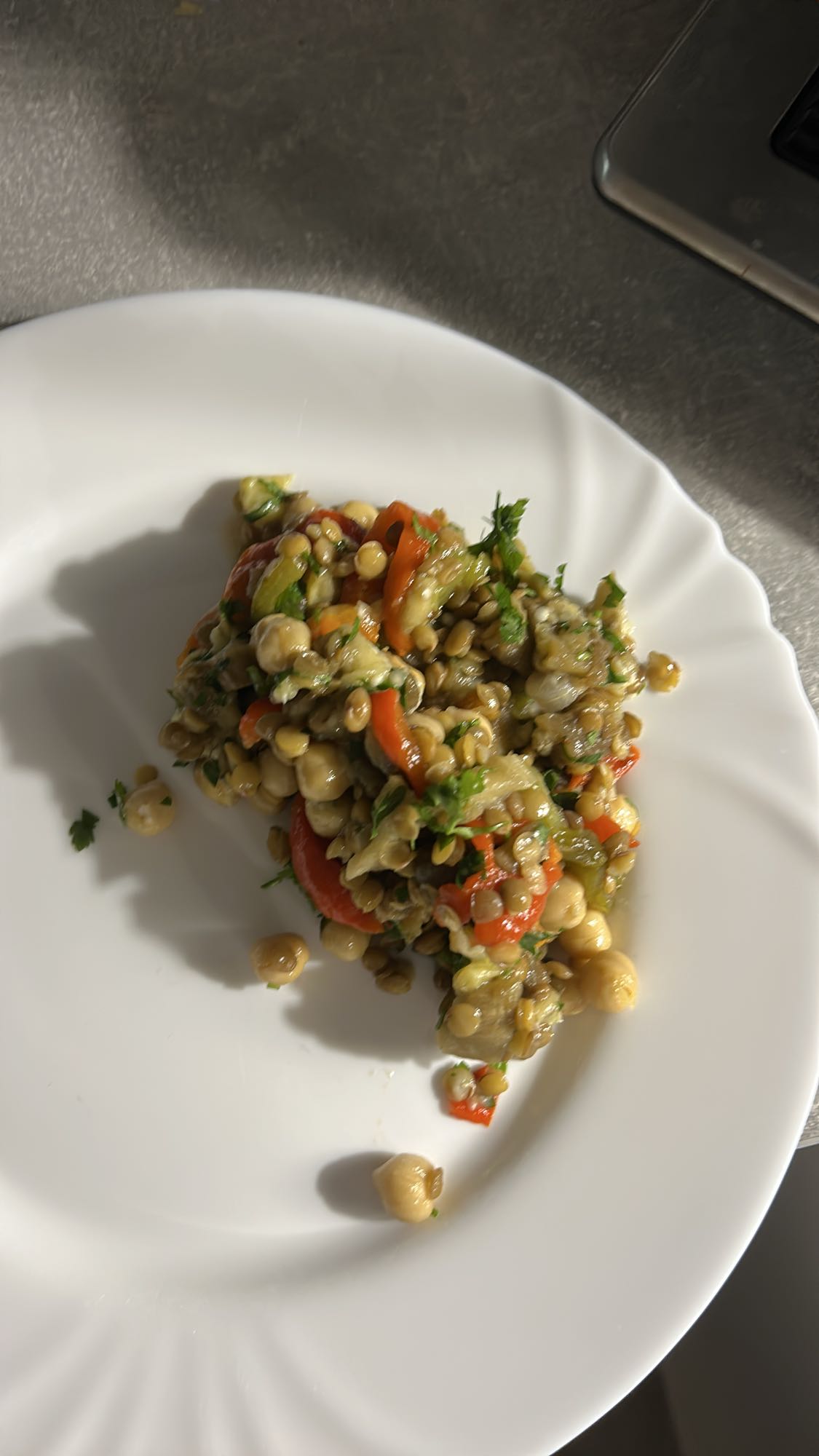 Lentil Chickpea Veg Salad