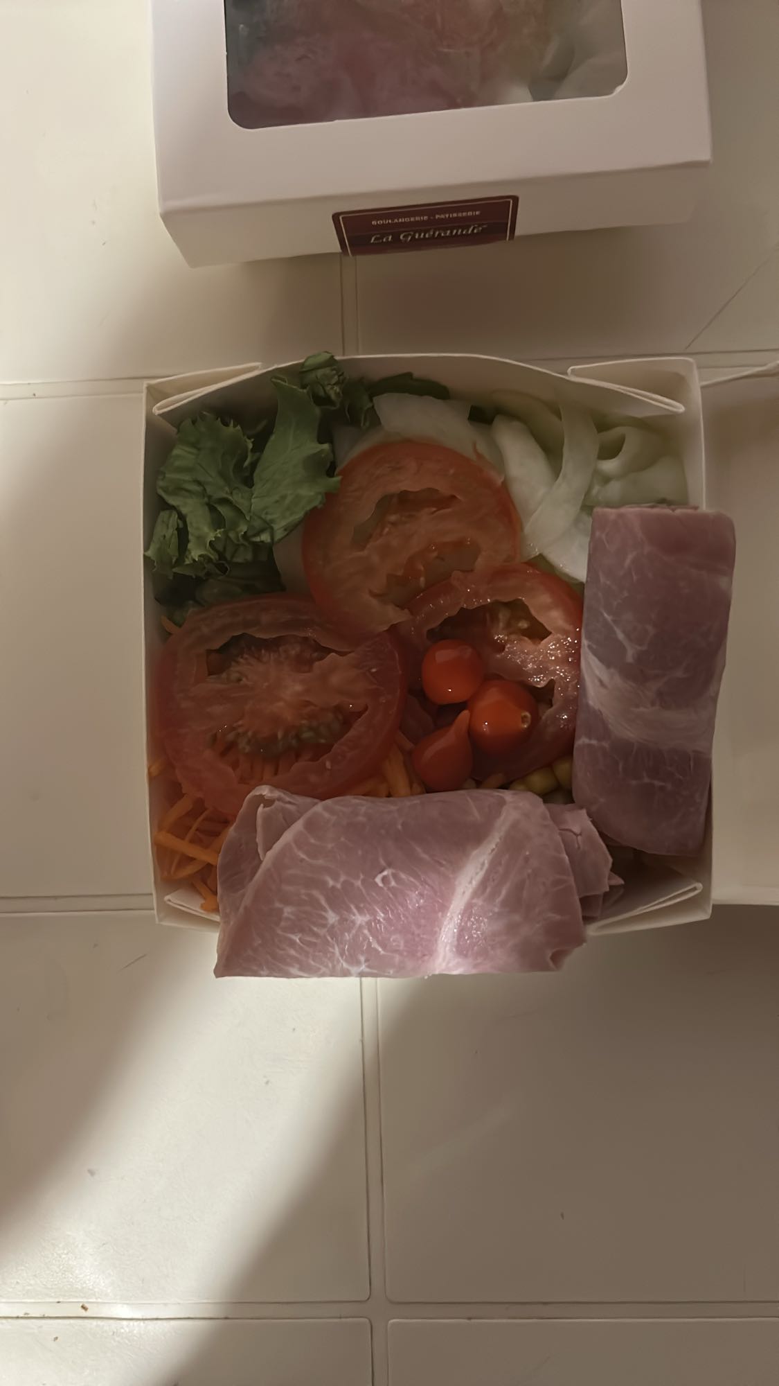 Salade jambon crudités