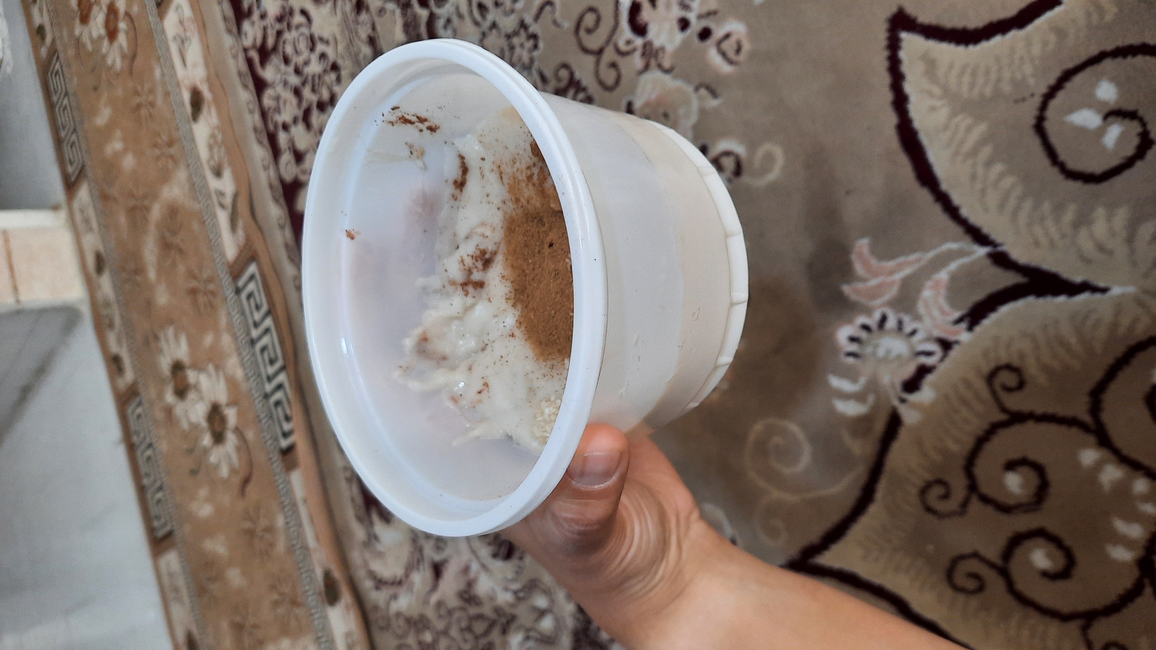 Rice pudding with cinnamon