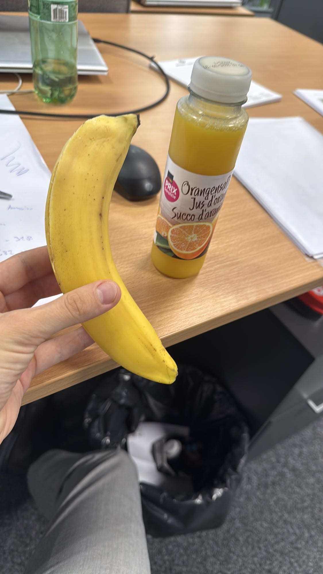 Banane und Orangensaft