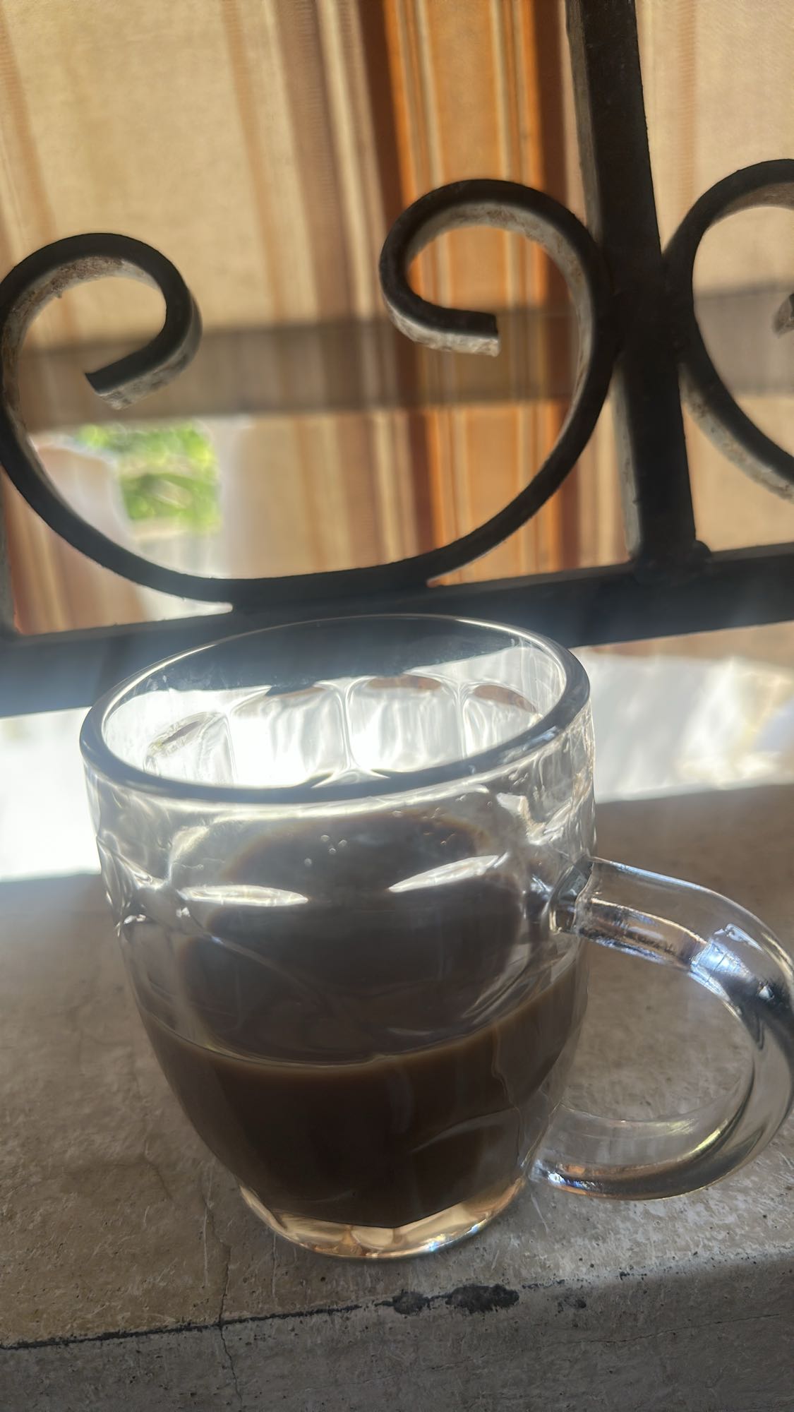 Black coffee with milk