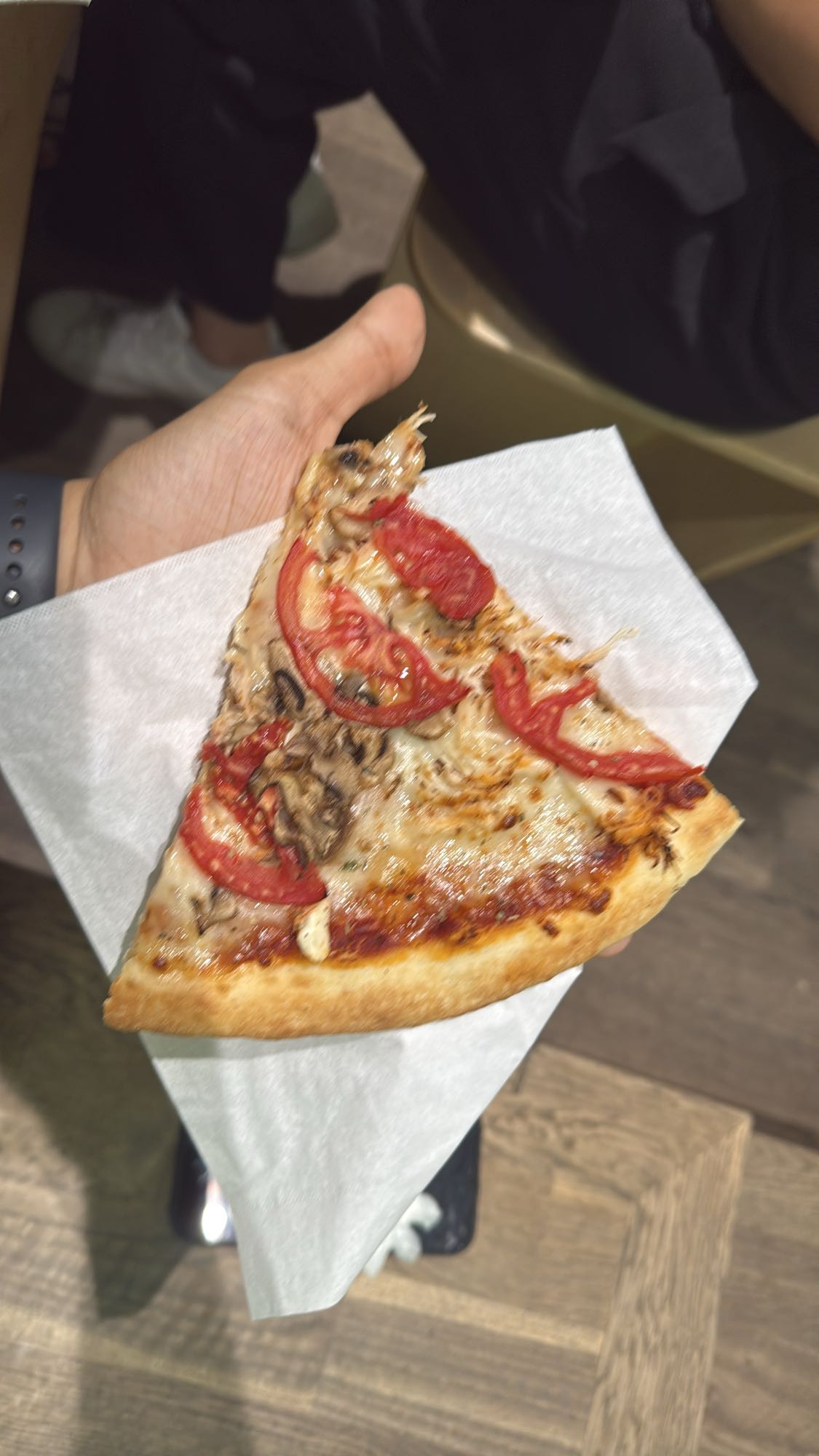 Tomato Mushroom Pizza Slice