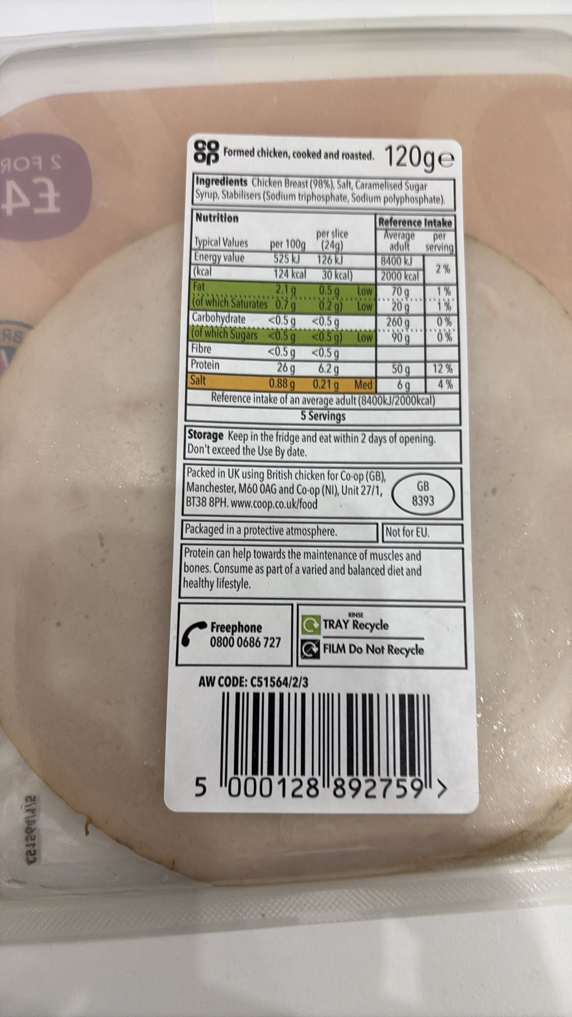 Cooked Chicken Slices