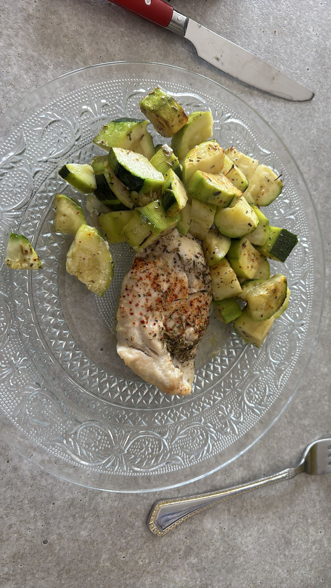 Poulet et courgettes