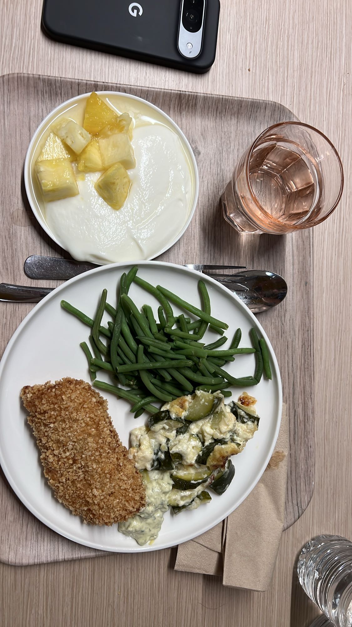 Poulet pané et légumes