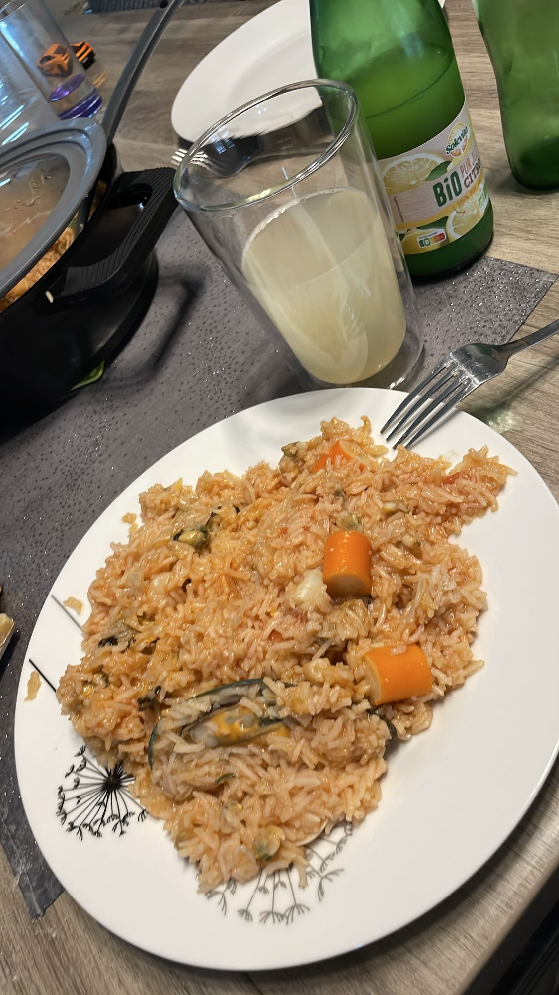 Riz aux moules et légumes