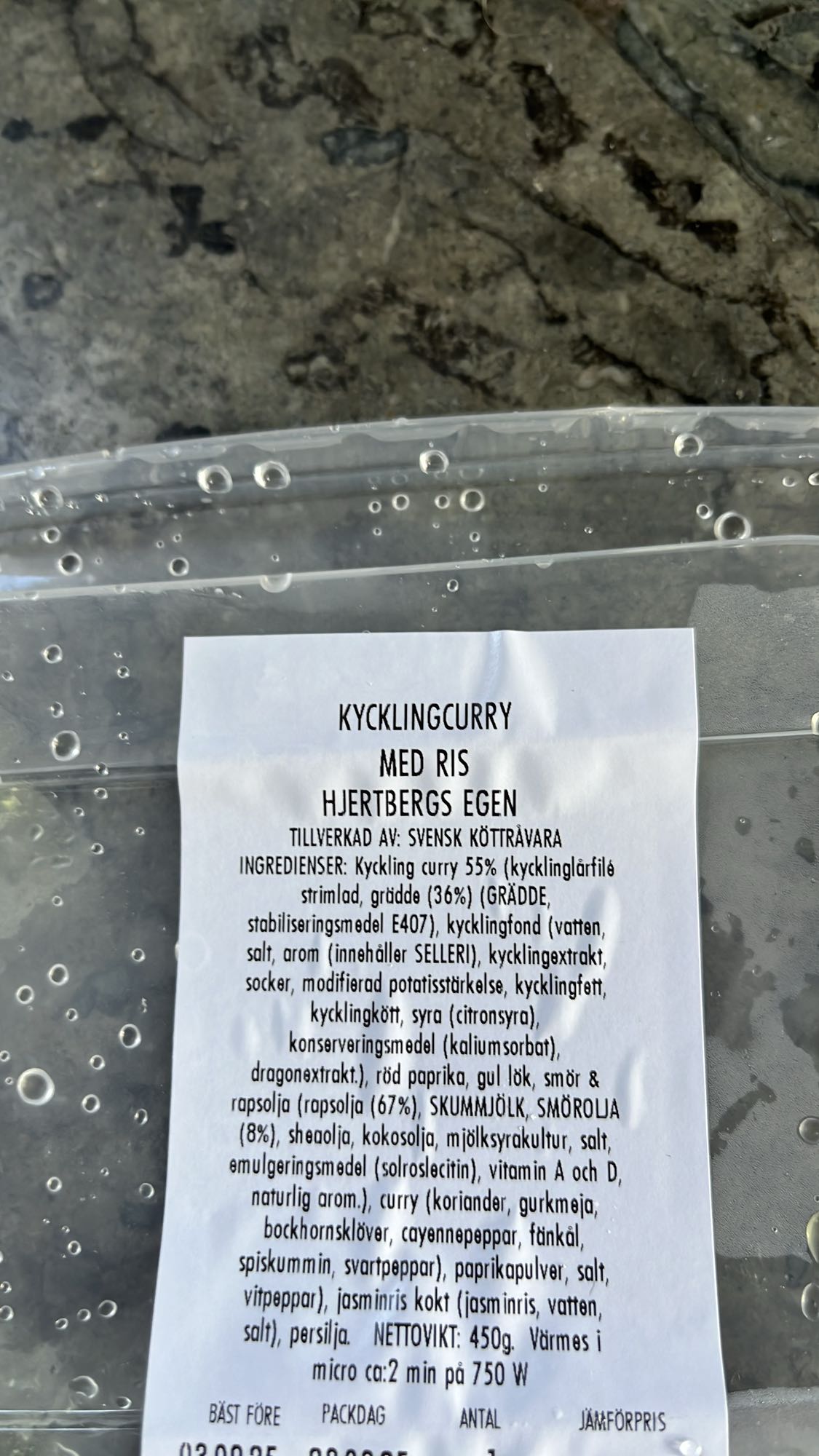 Kycklingcurry med ris