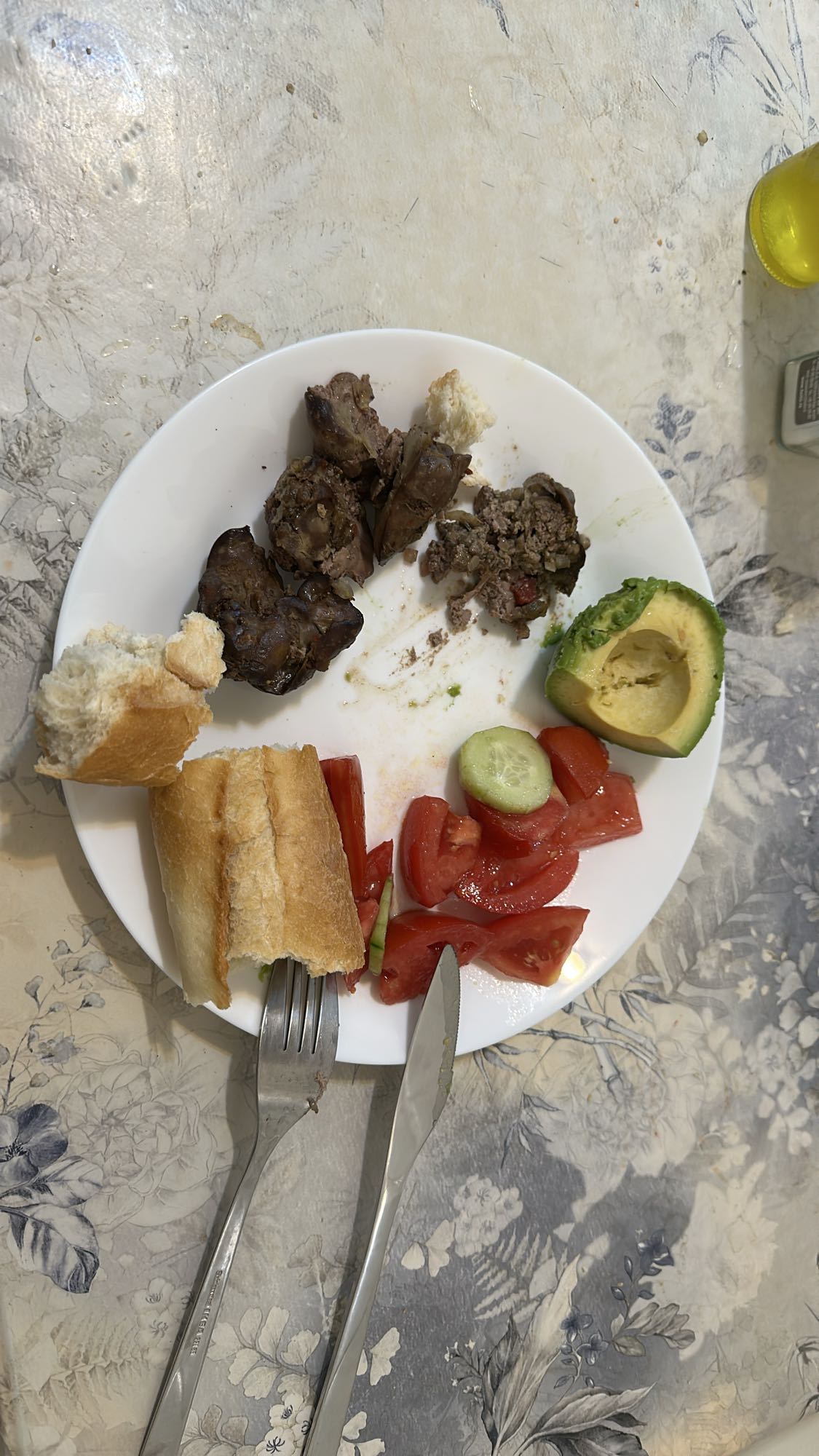 Liver with bread & salad