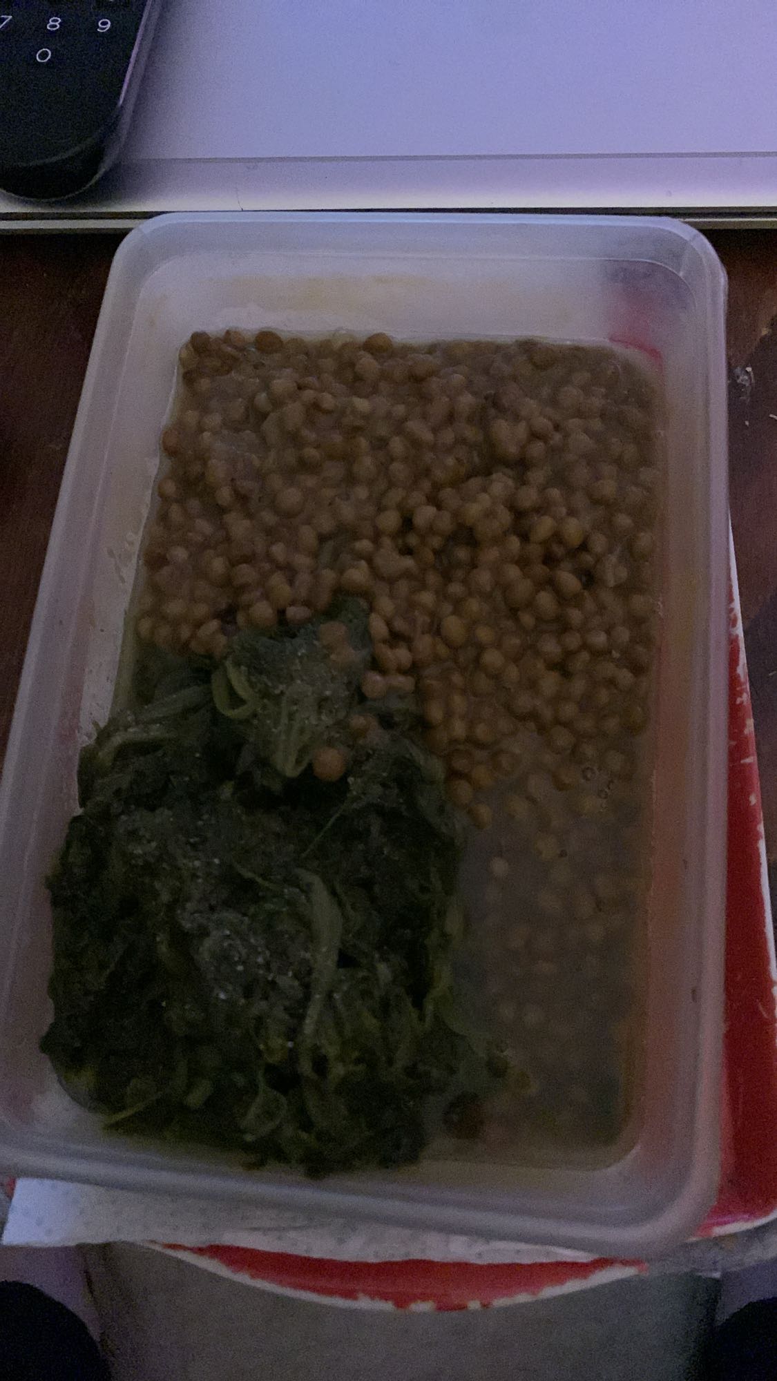 Lentilles et épinards