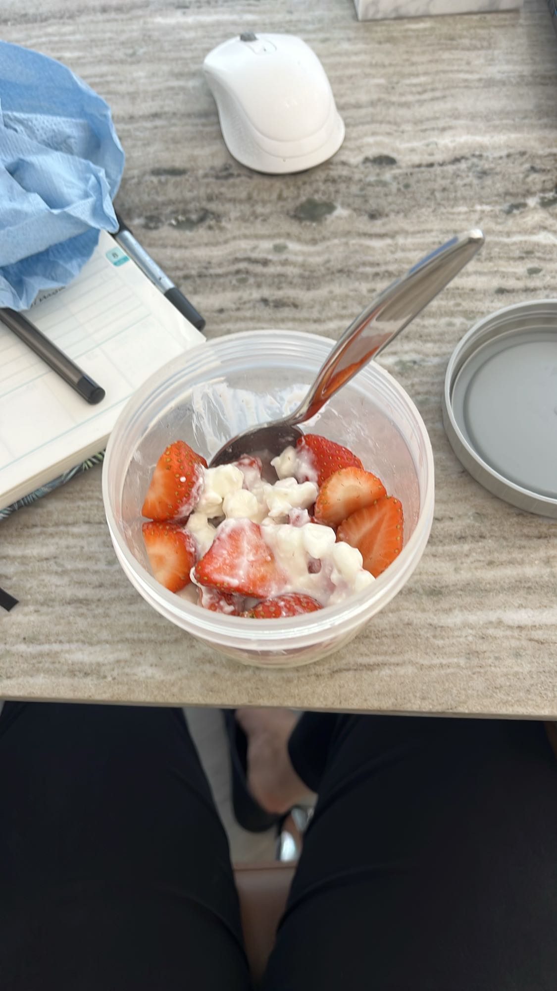 Strawberry cottage cheese bowl