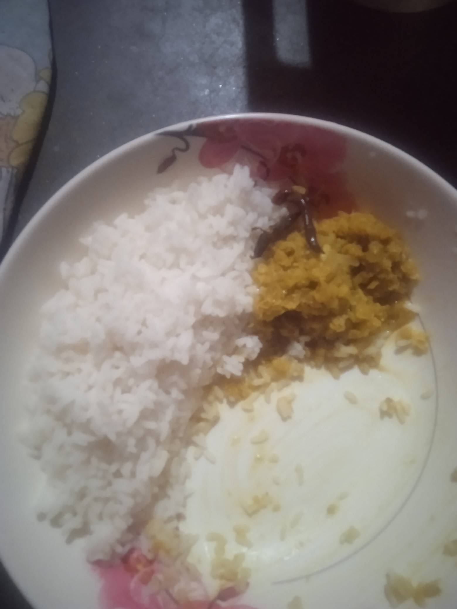 Rice with lentil curry