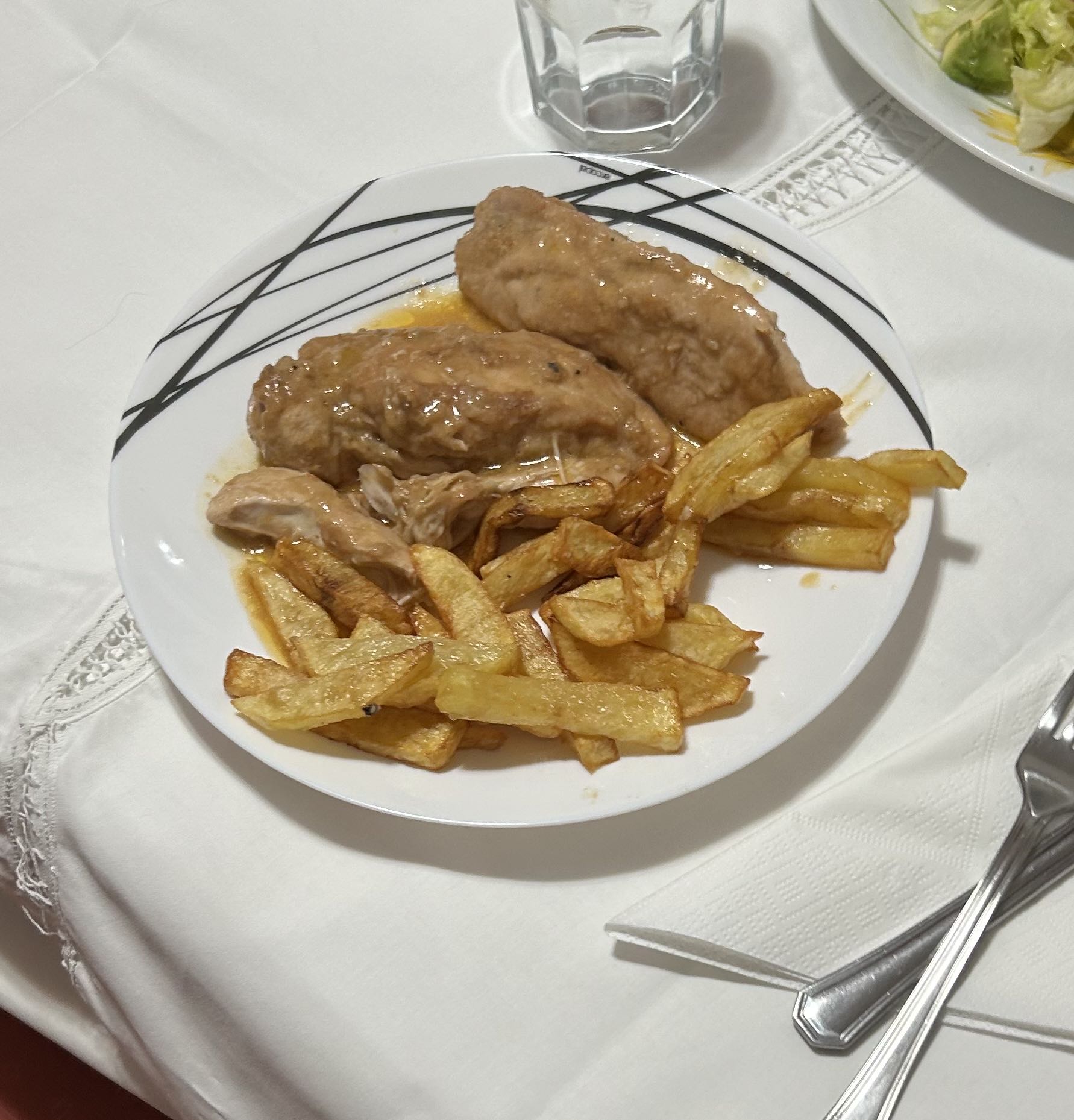 Pollo con papas fritas