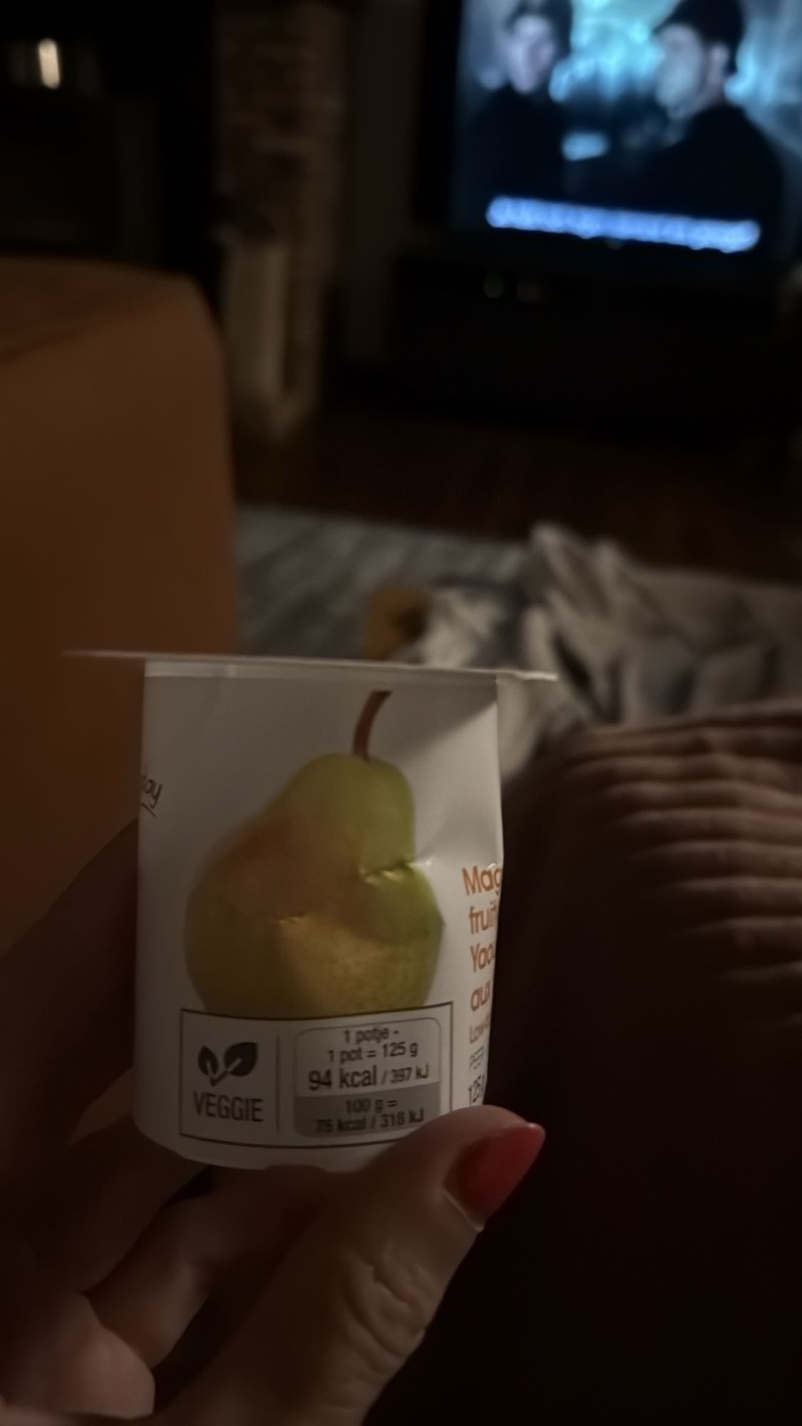 Magere yoghurt met peer