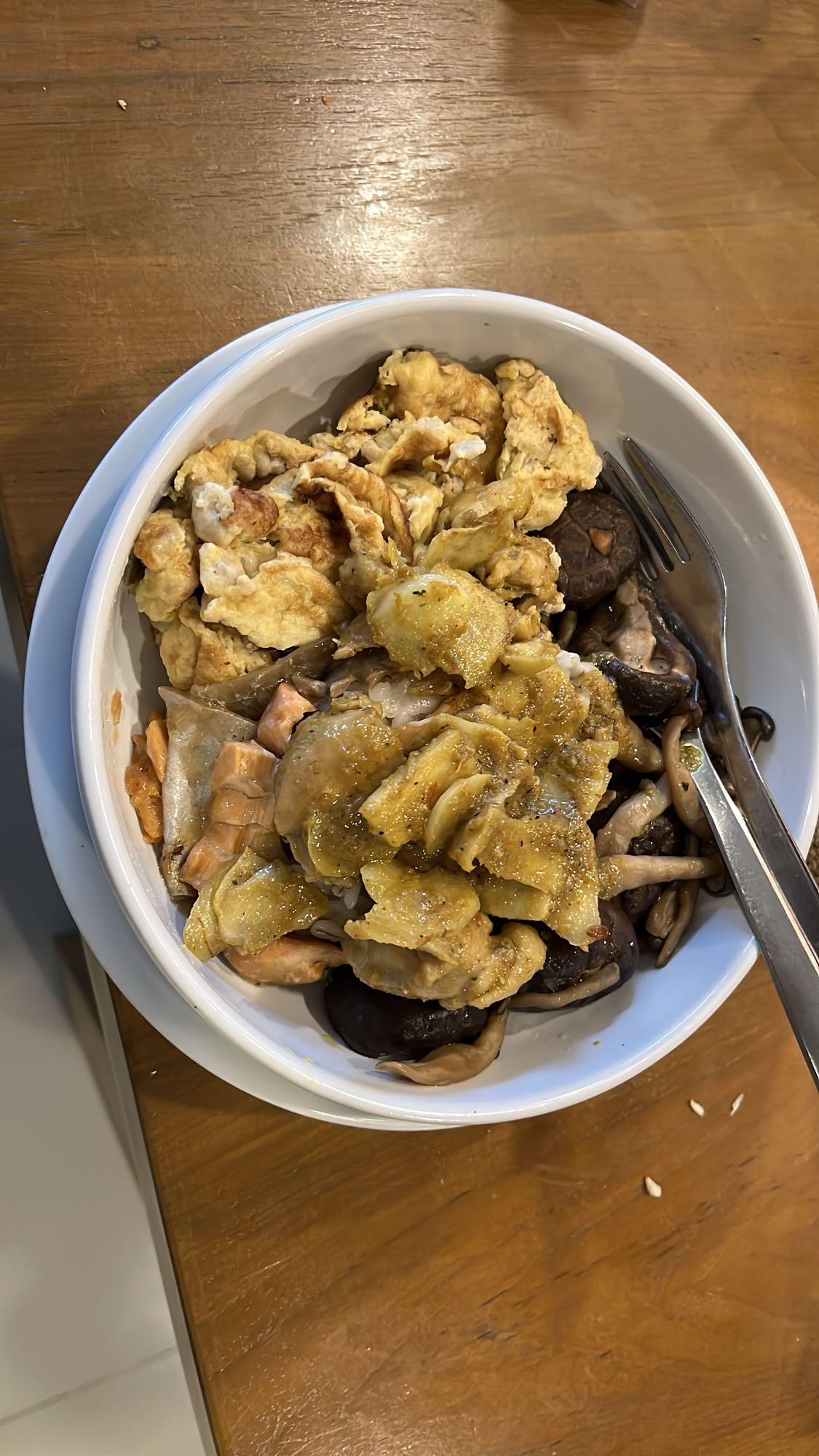 Egg Mushroom Chicken Bowl