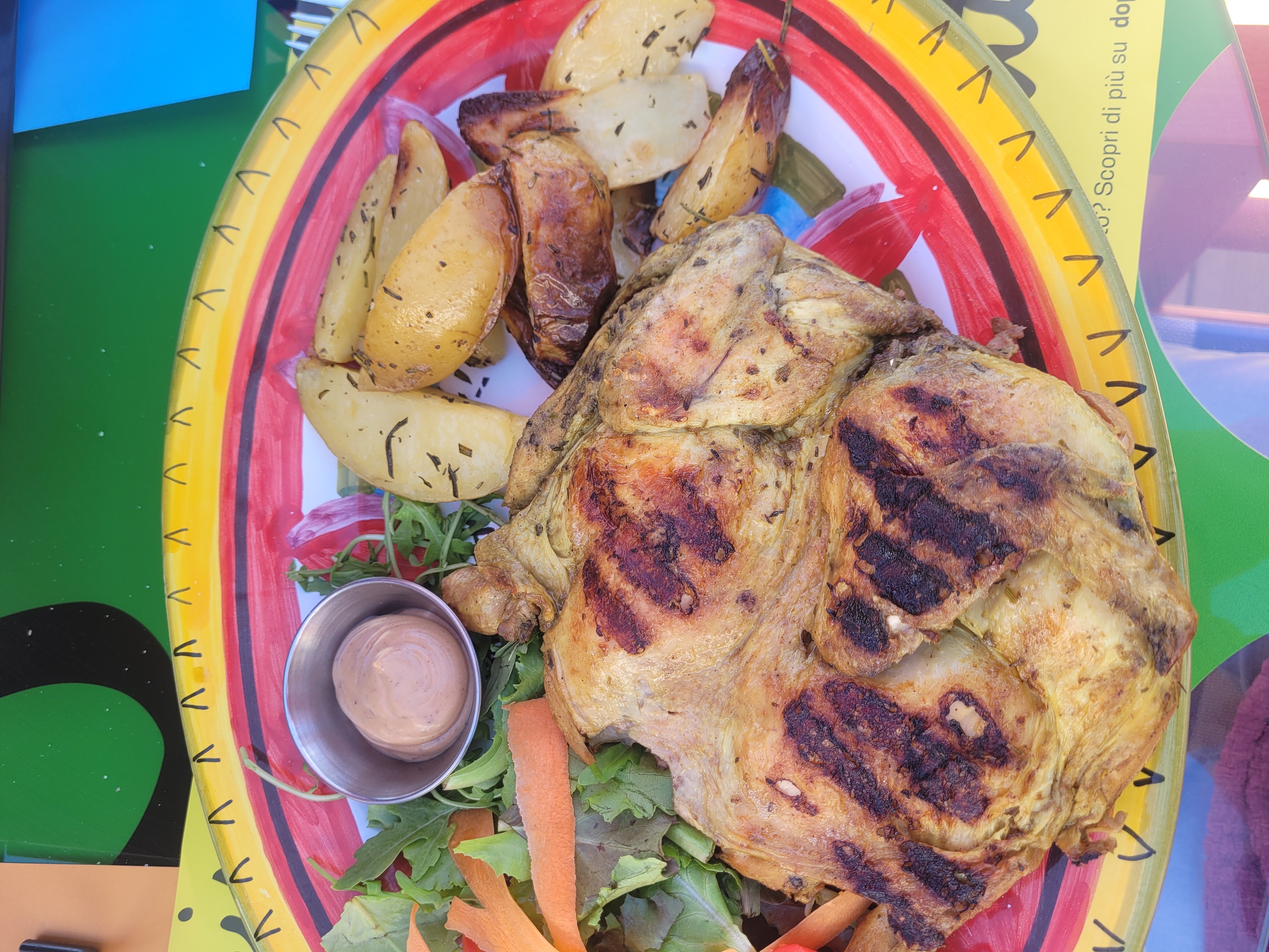 Poulet grillé et pommes de terre