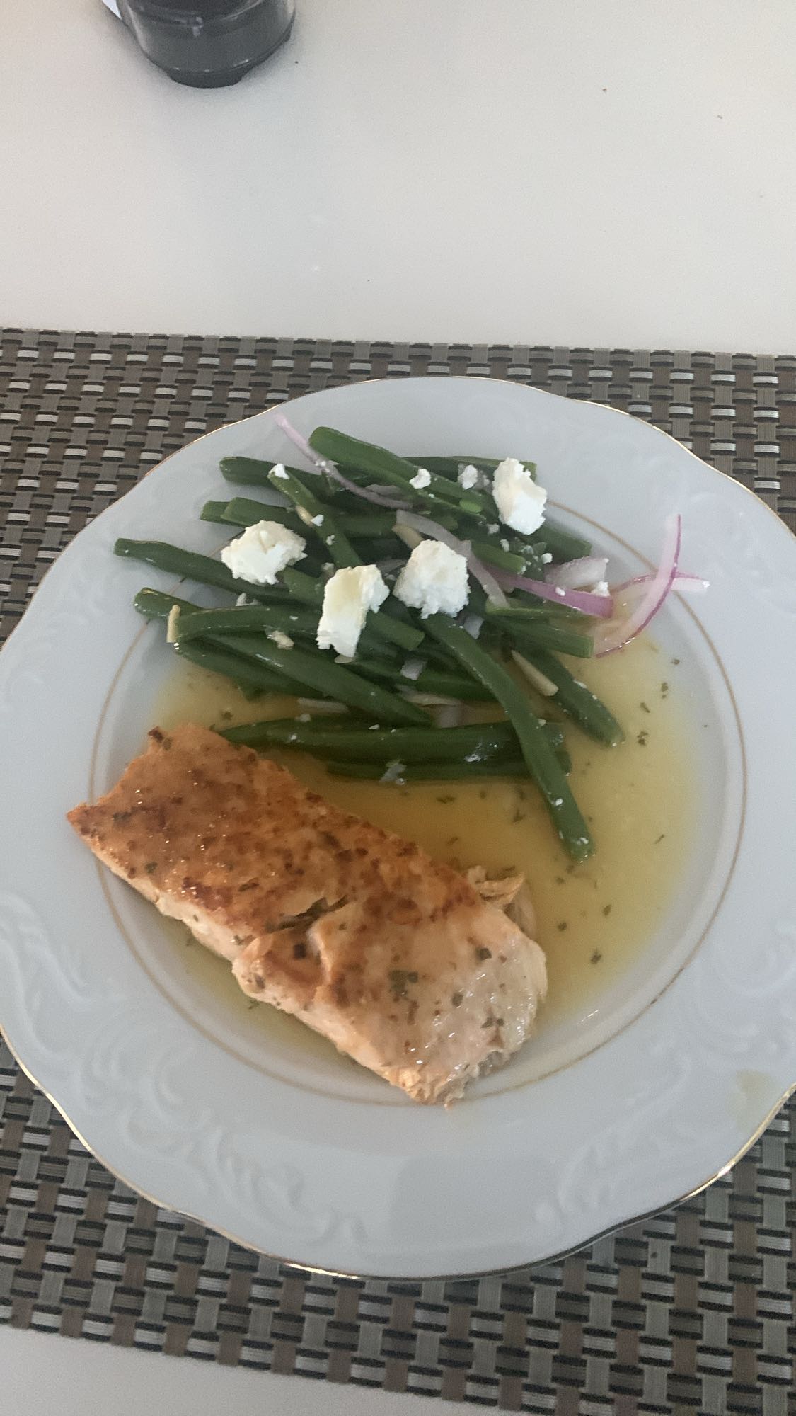 Saumon et haricots verts