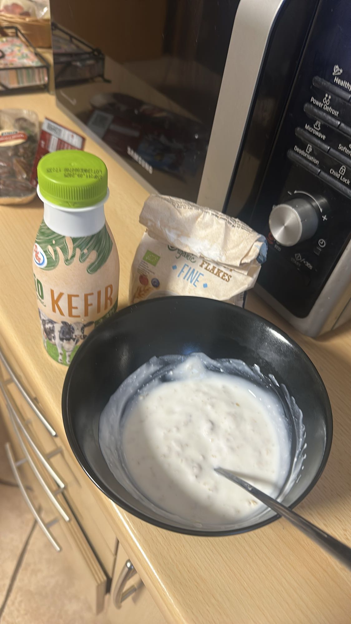 Kefir cu fulgi de ovăz