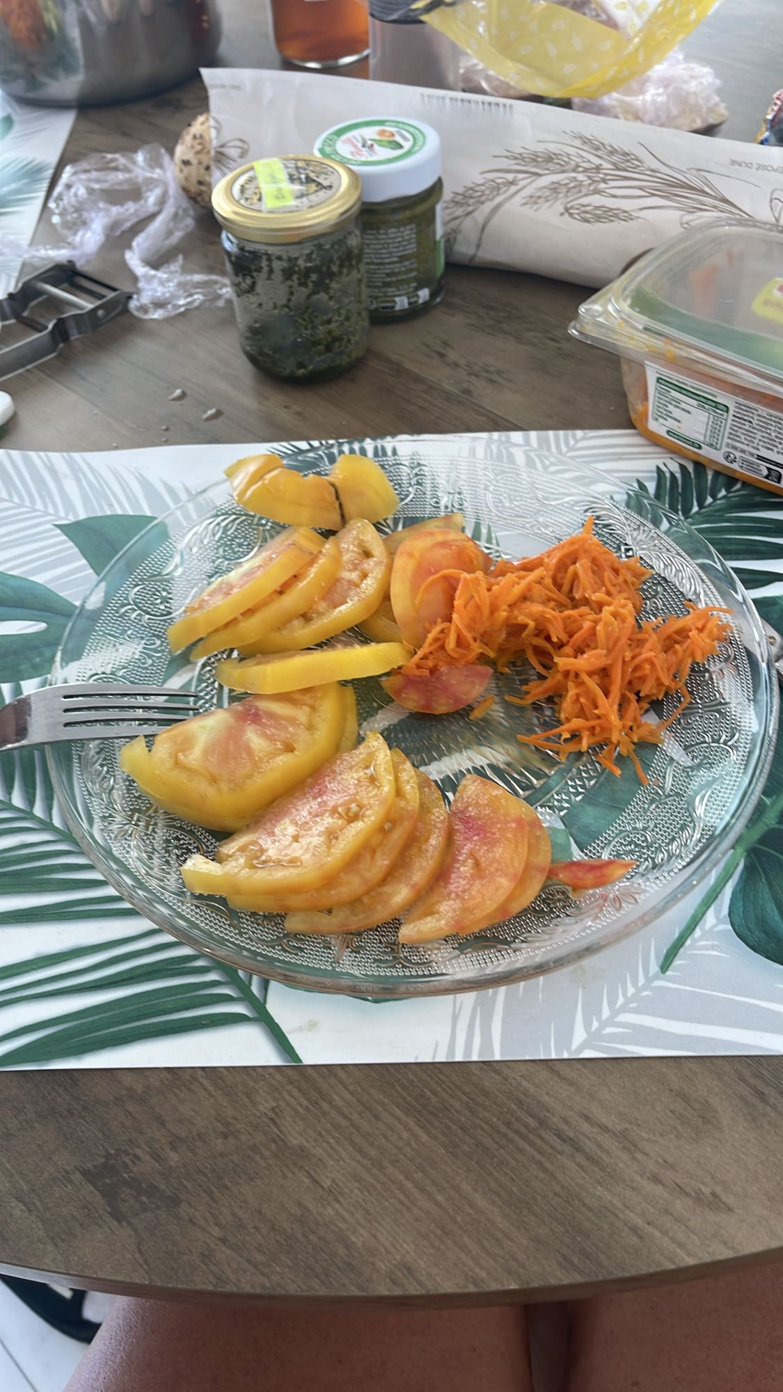 Salade tomate jaune et carotte