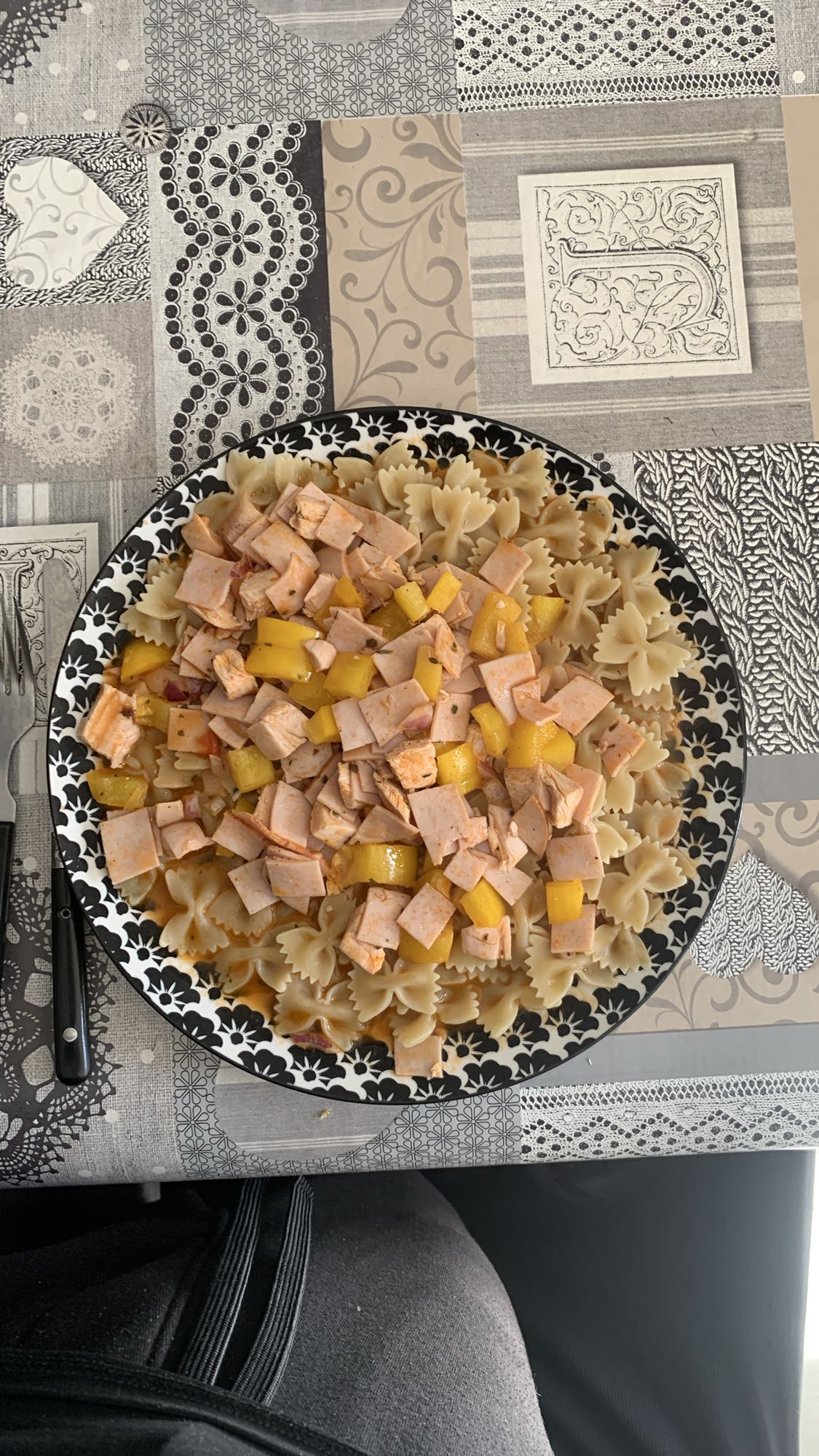 Pâtes au poulet et poivron