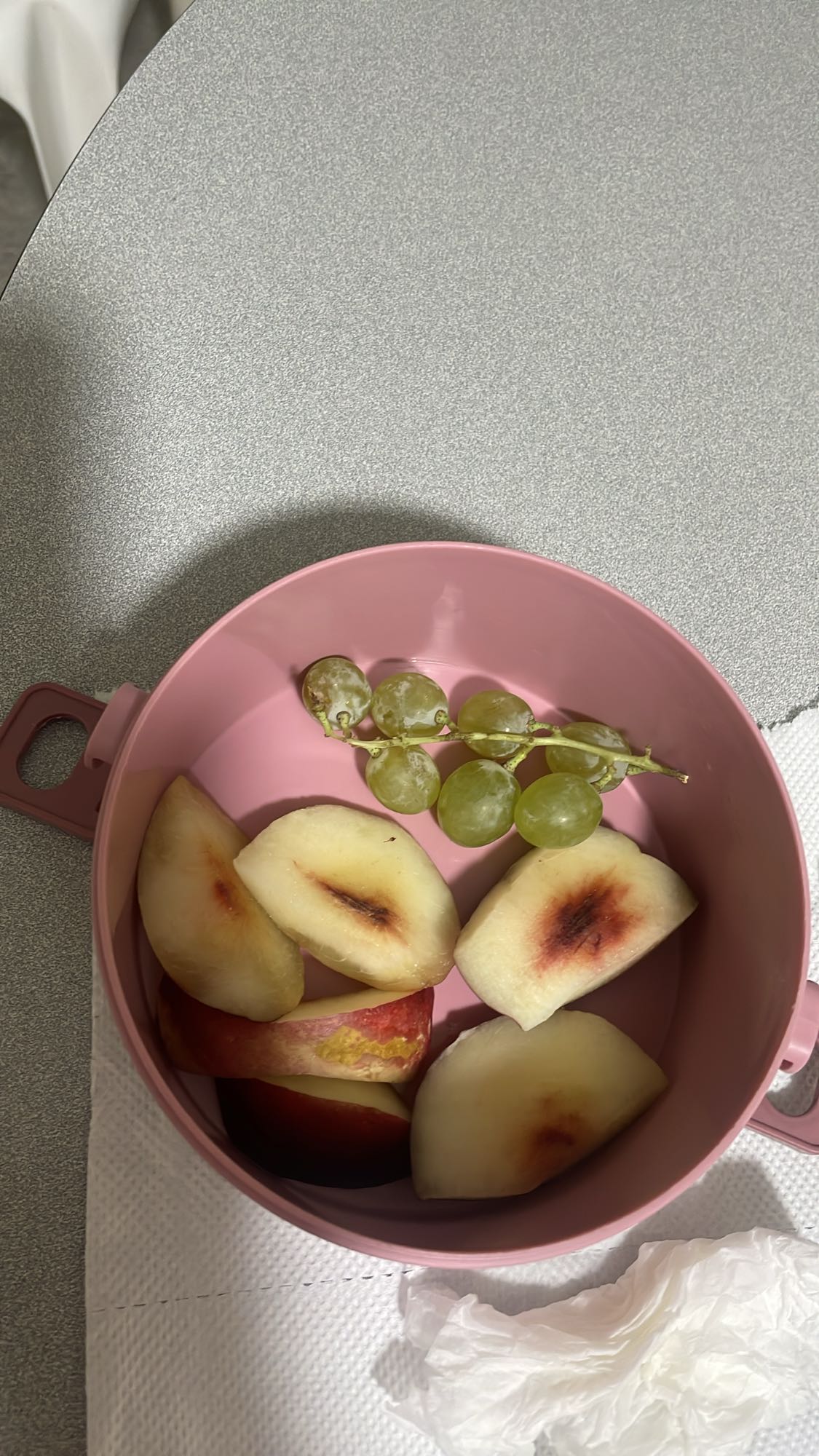 Peach and grape snack