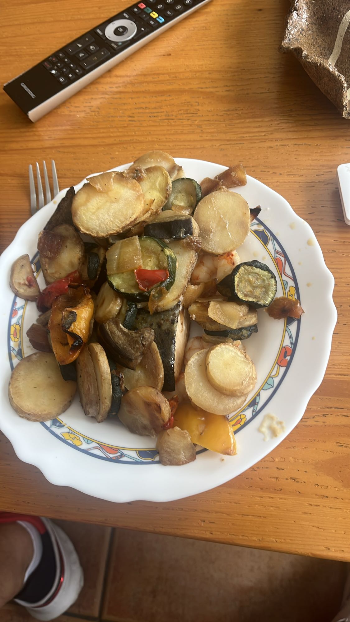 Peix amb verdures rostides