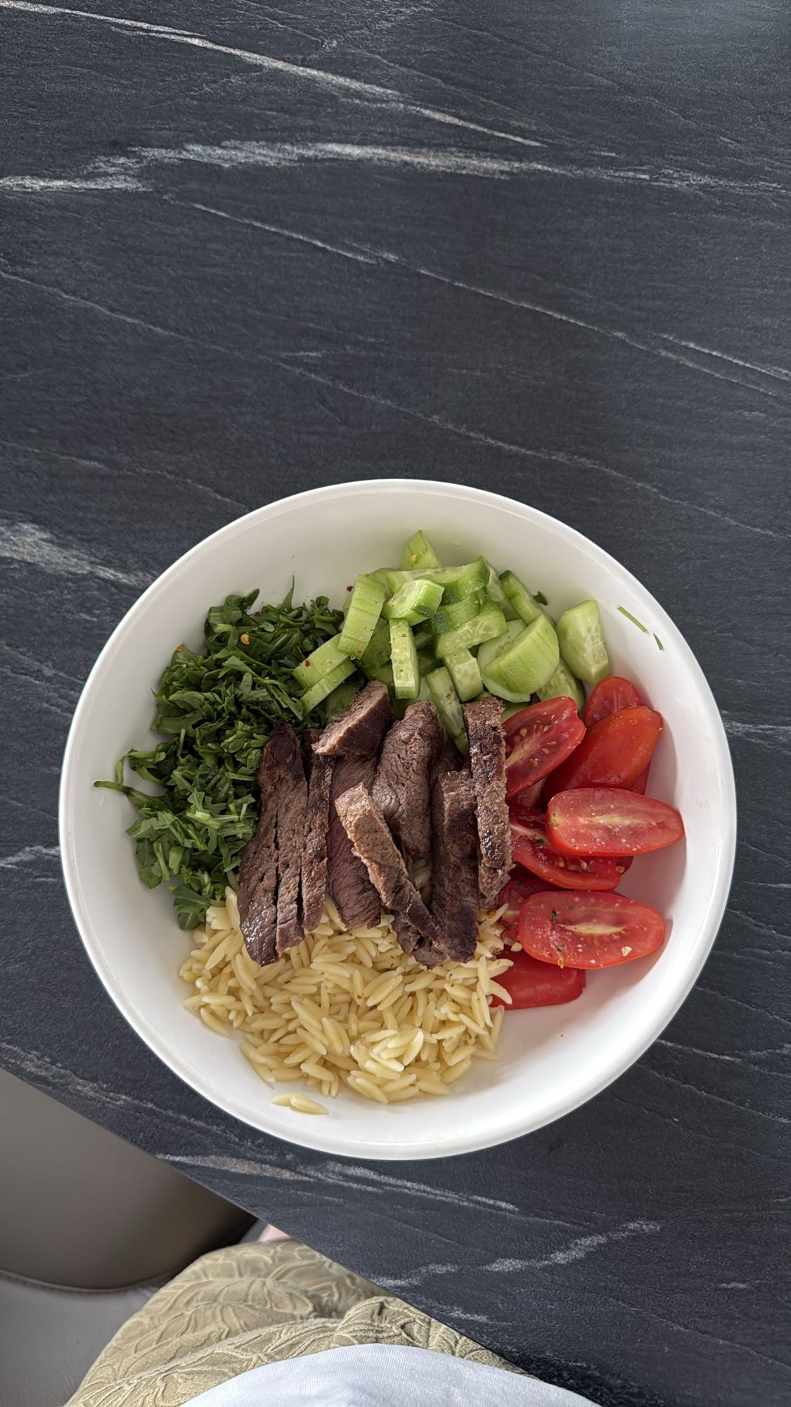 Steak Orzo Salad Bowl