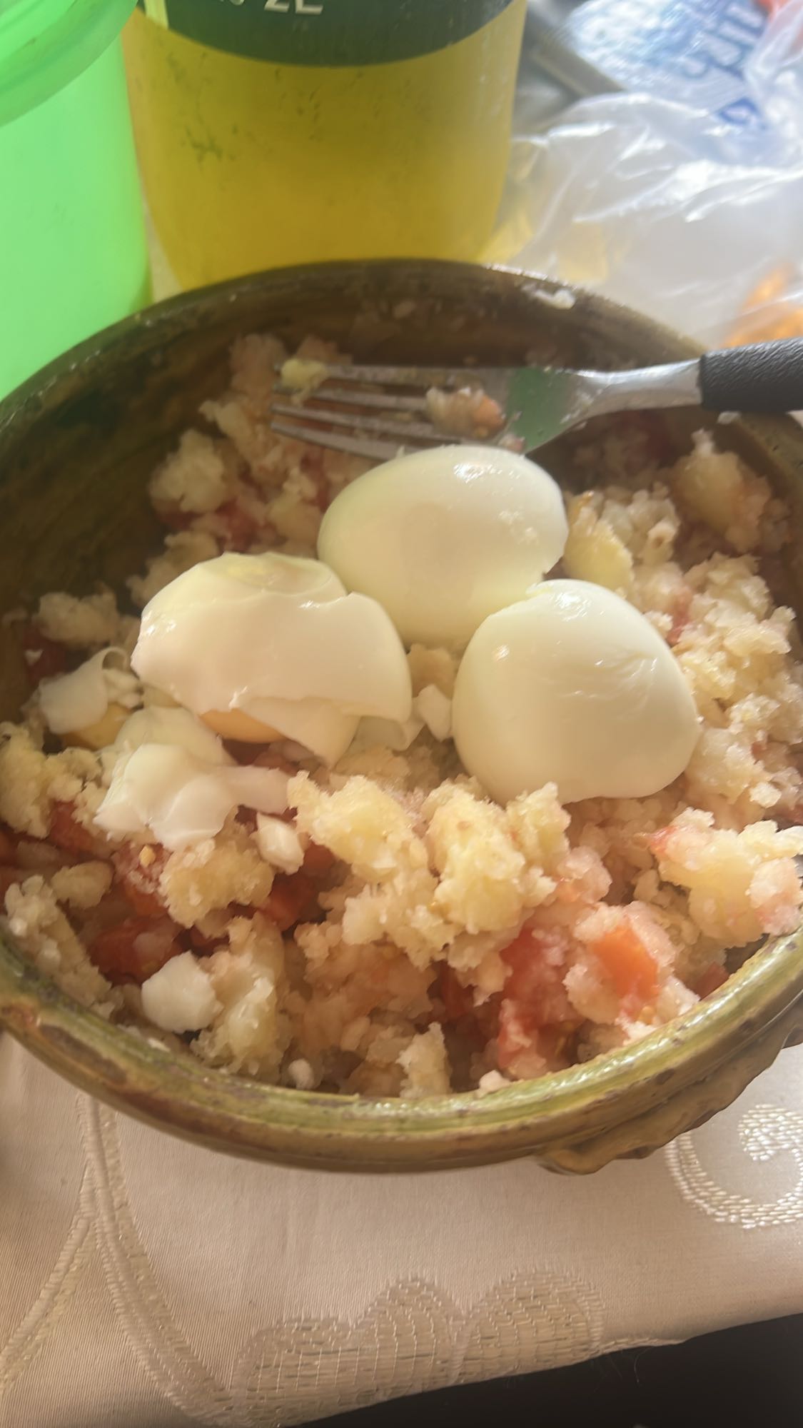 ensalada de papa y huevo