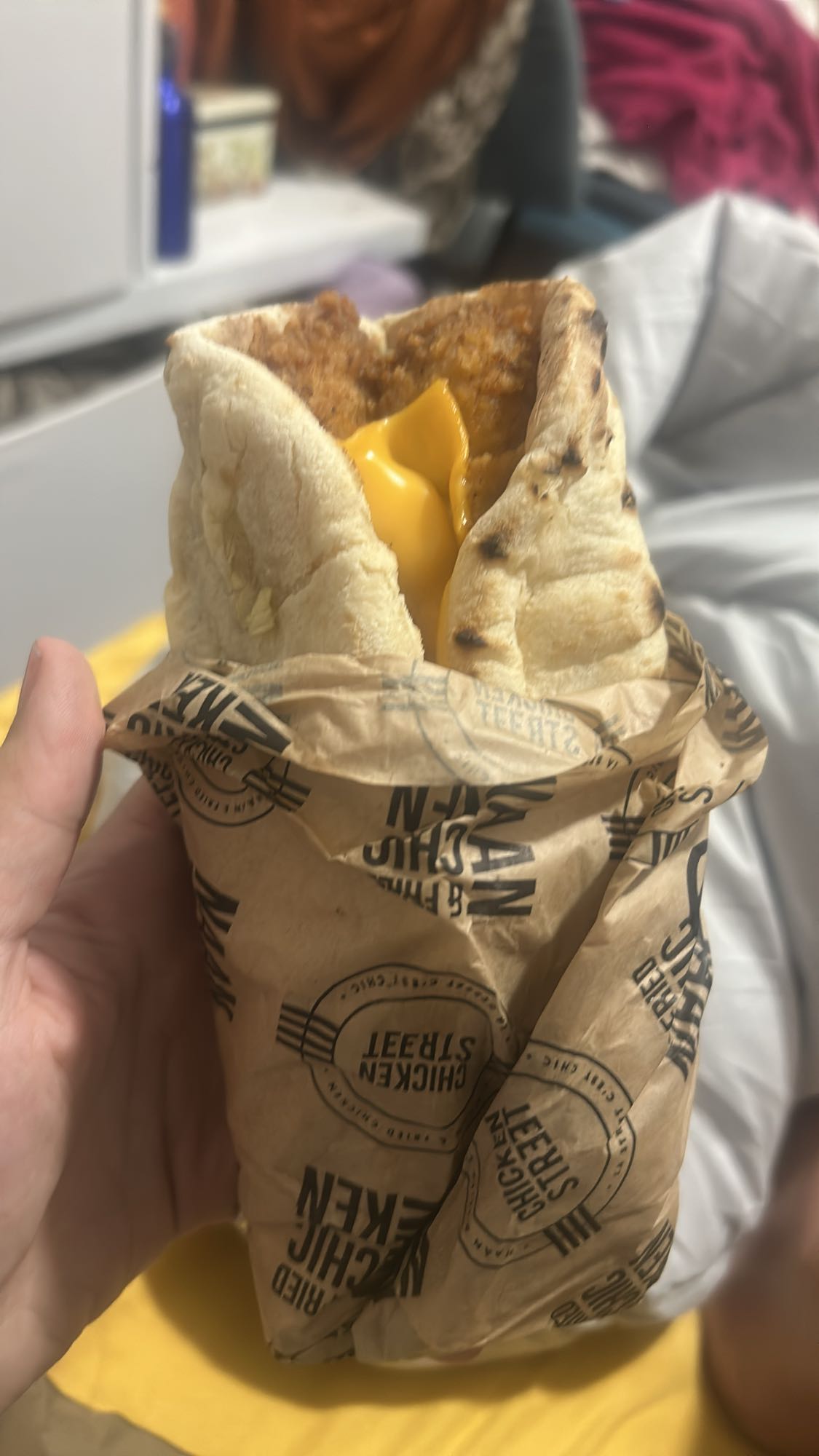 Wrap poulet frit fromage