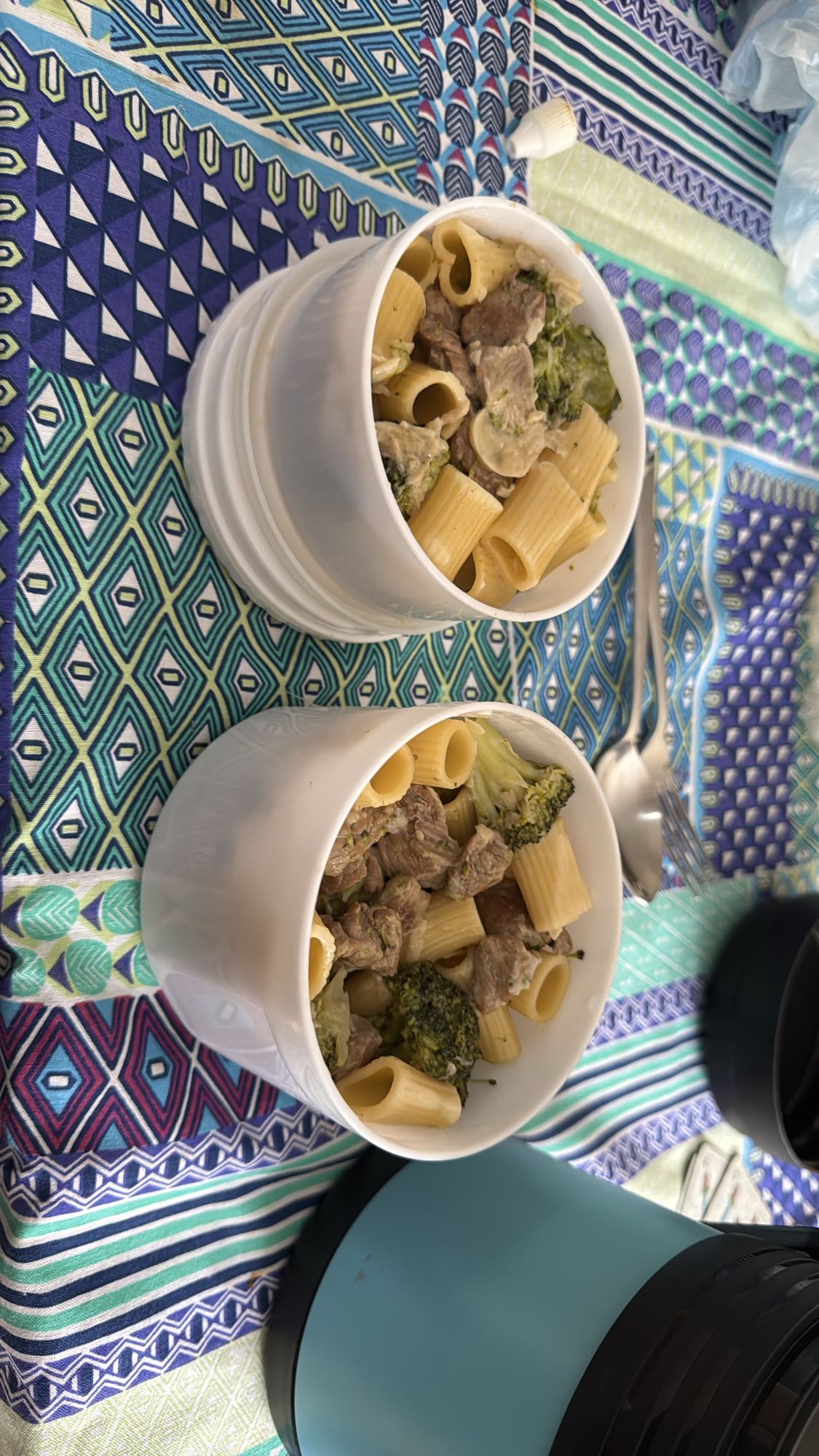 pasta con carne y brócoli