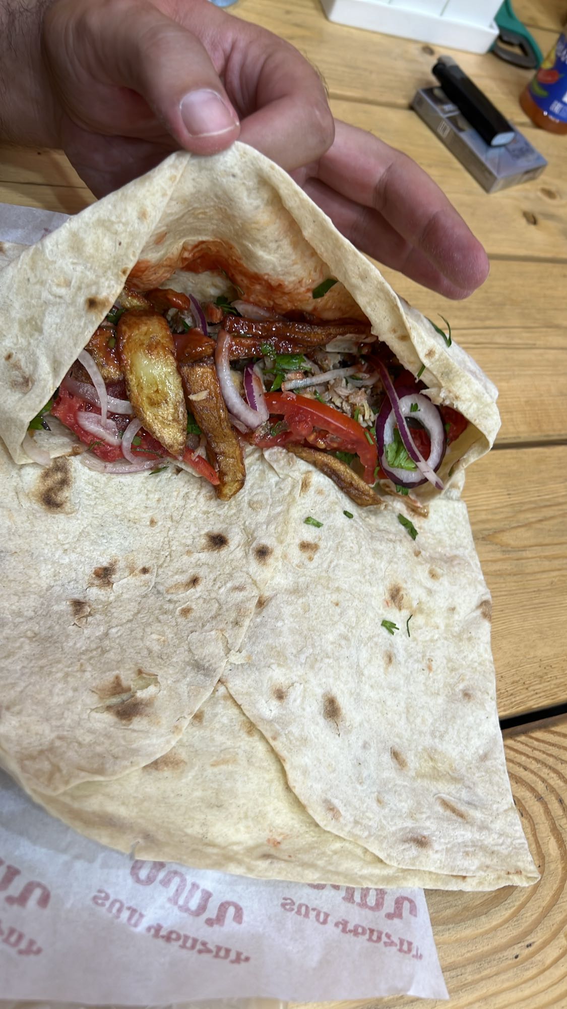 շաուրմա տապակած կարտոֆիլով