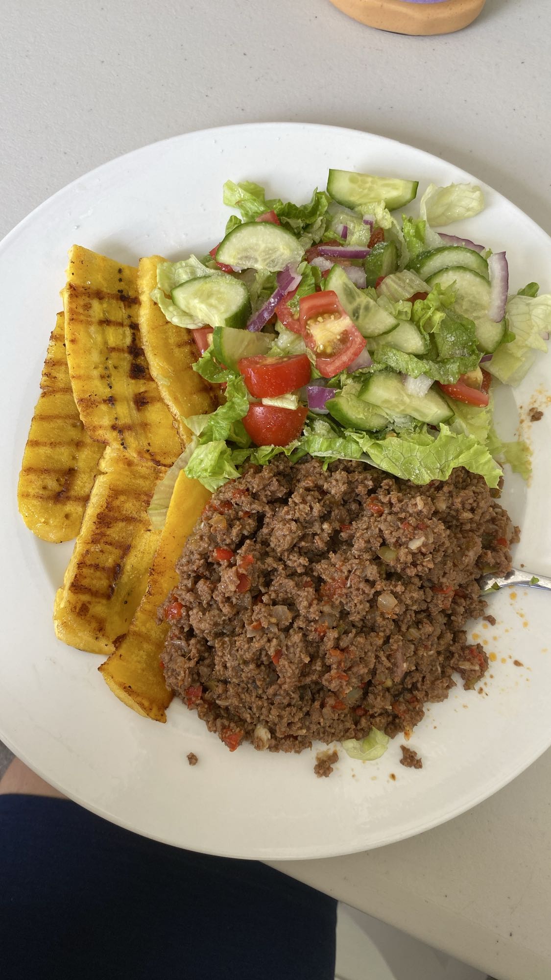Carne molida con plátano