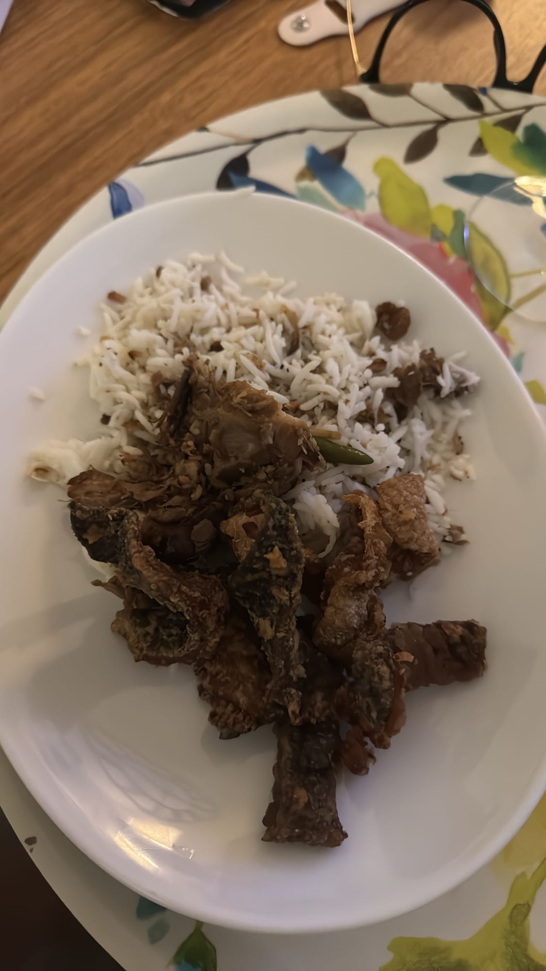 Ris med kött och svamp