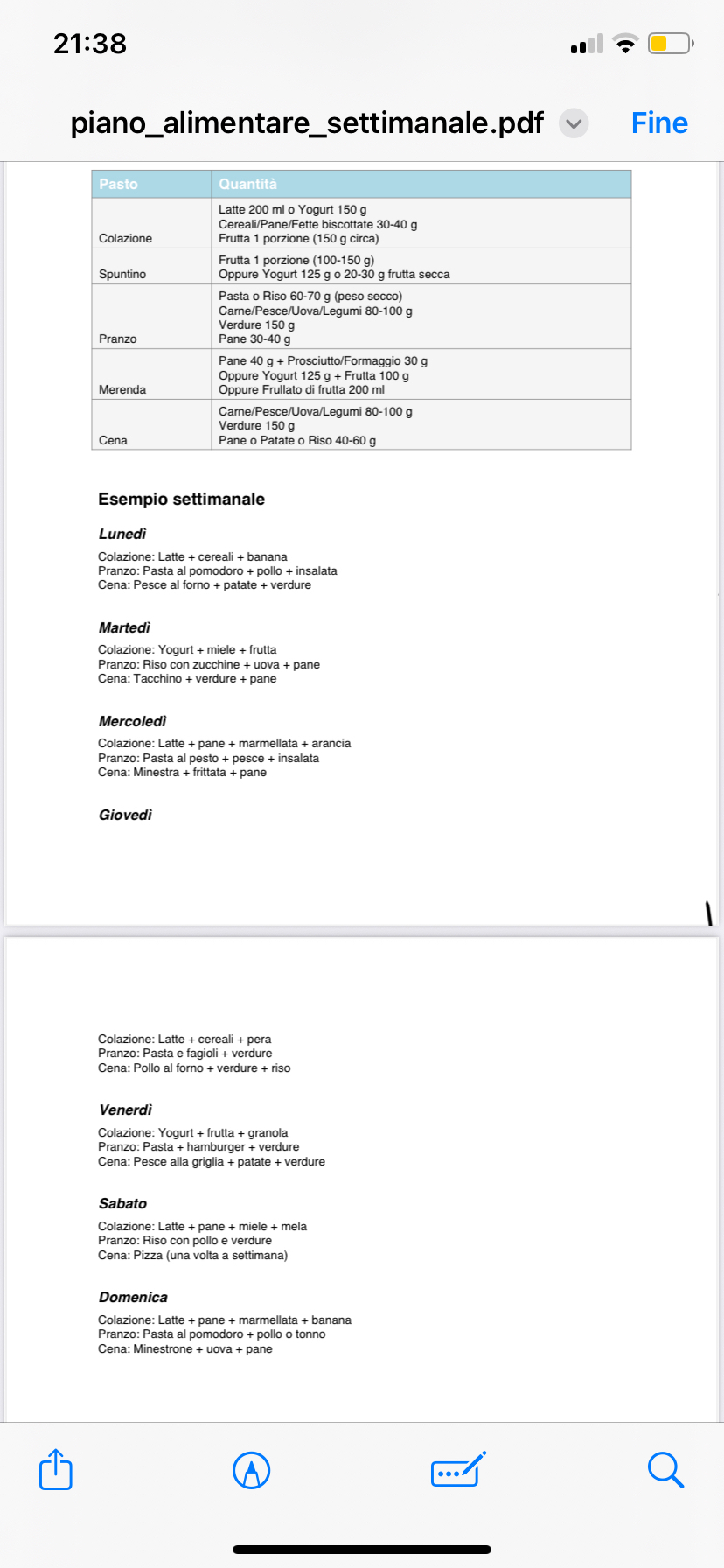 Colazione latte cereali banana