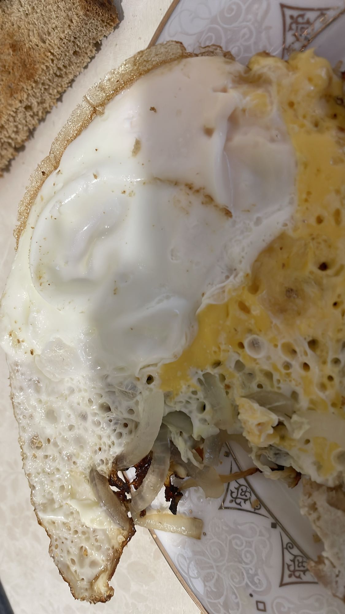 яичница с хлебом