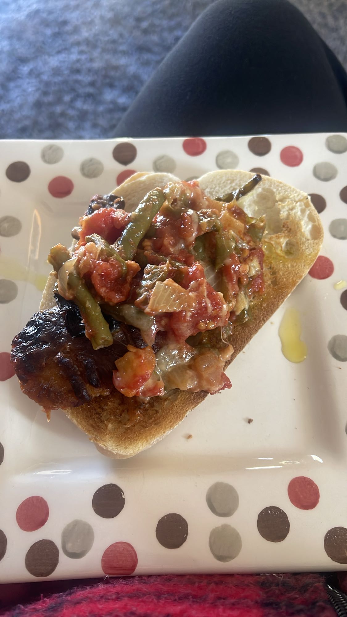 Sausage veggie toast