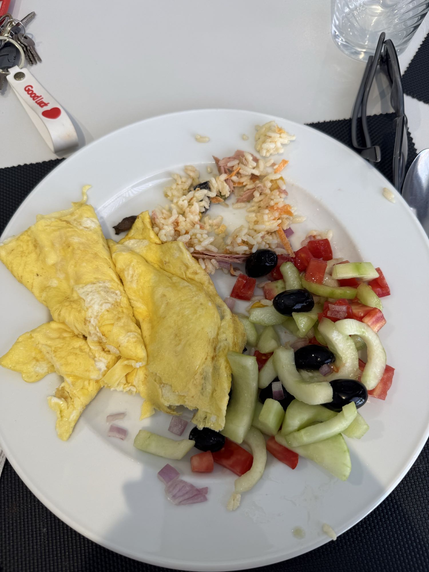 Omelette et salade