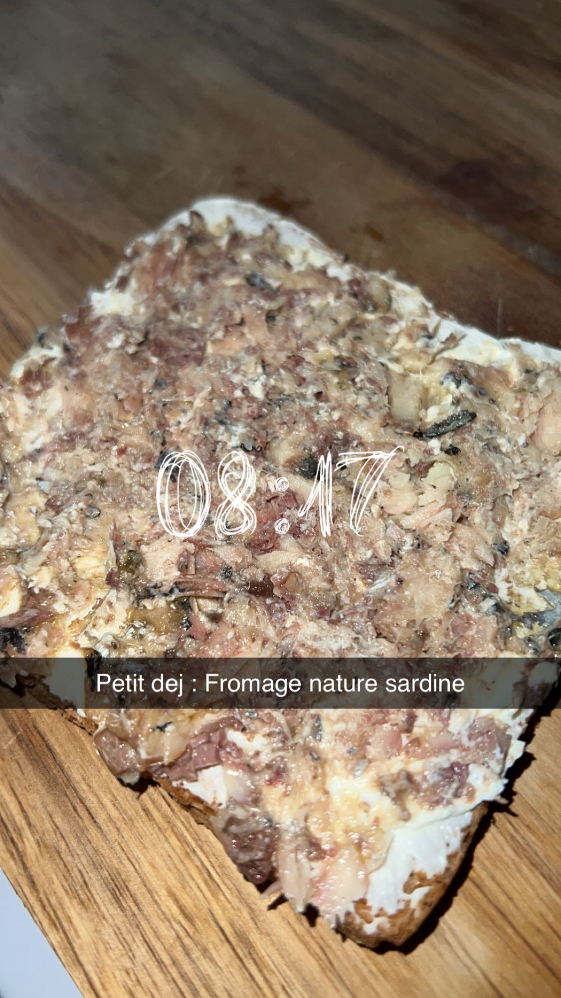 Tartine sardine fromage