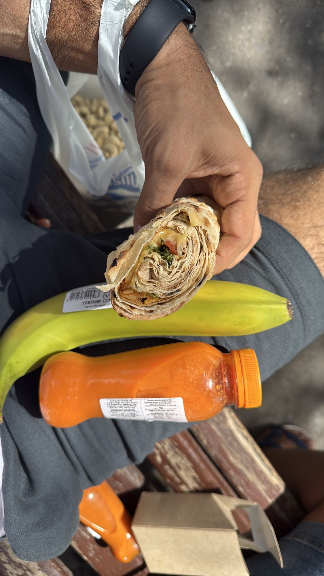 Wrap, banana & juice