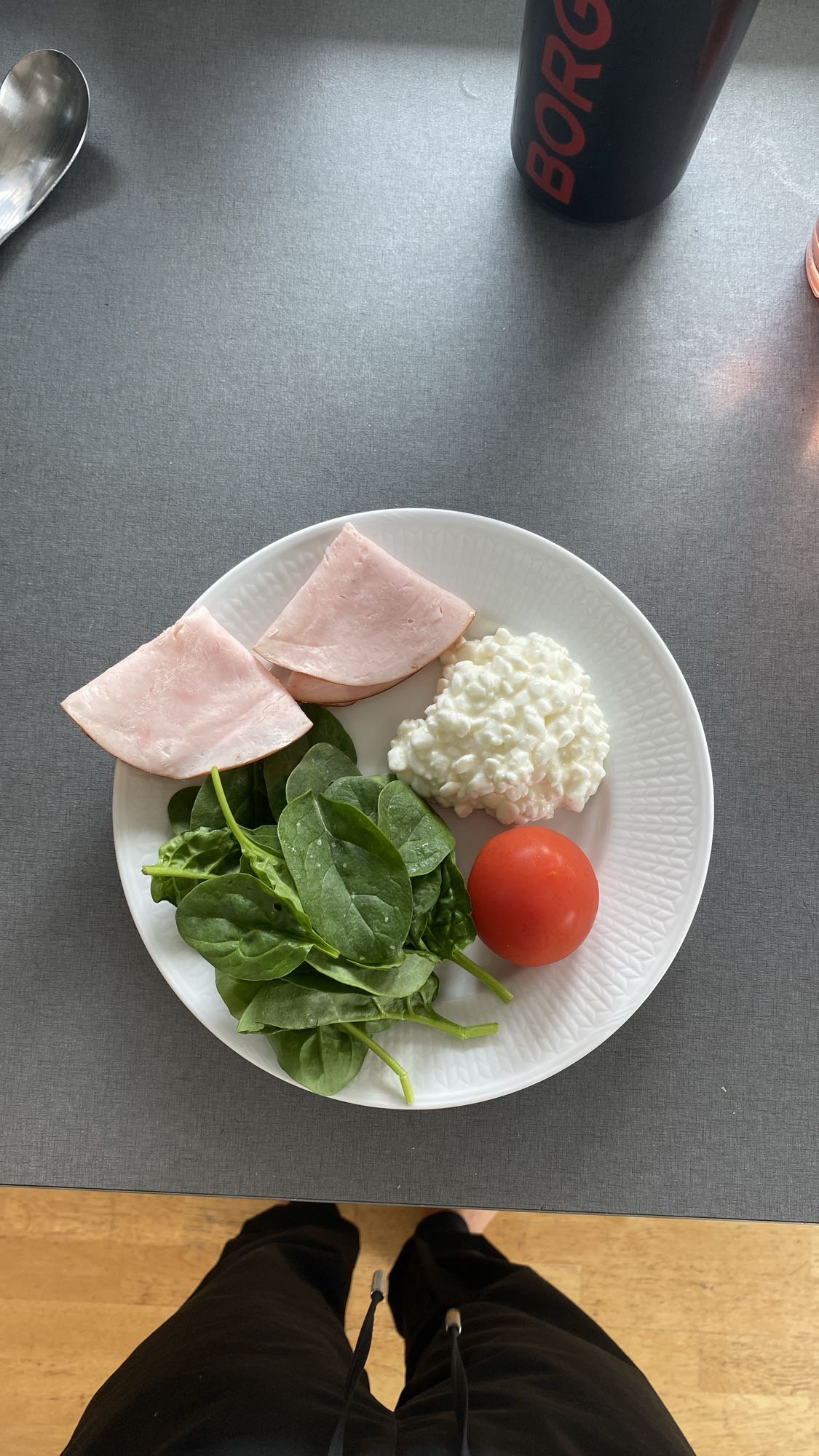 Skinka och keso tallrik