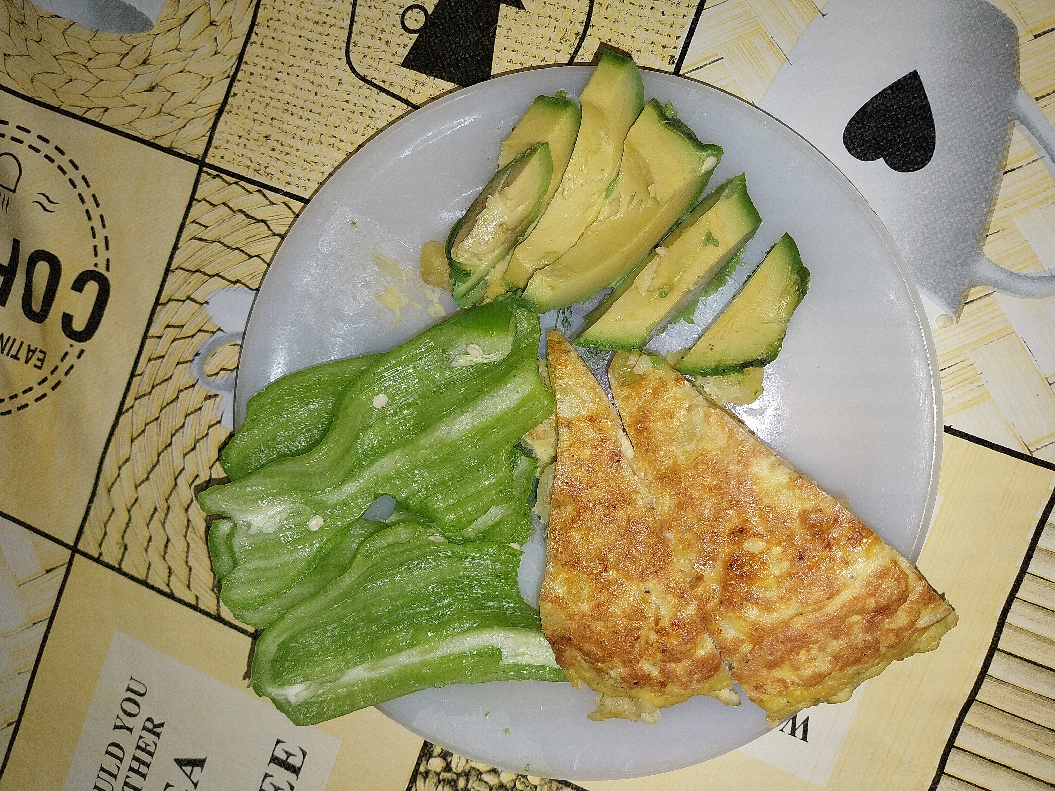 Omelette with avocado