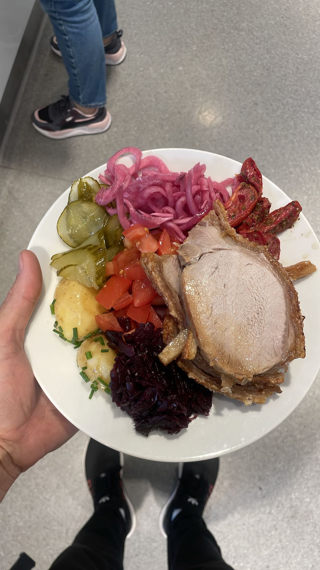 Fläskstek med tillbehör